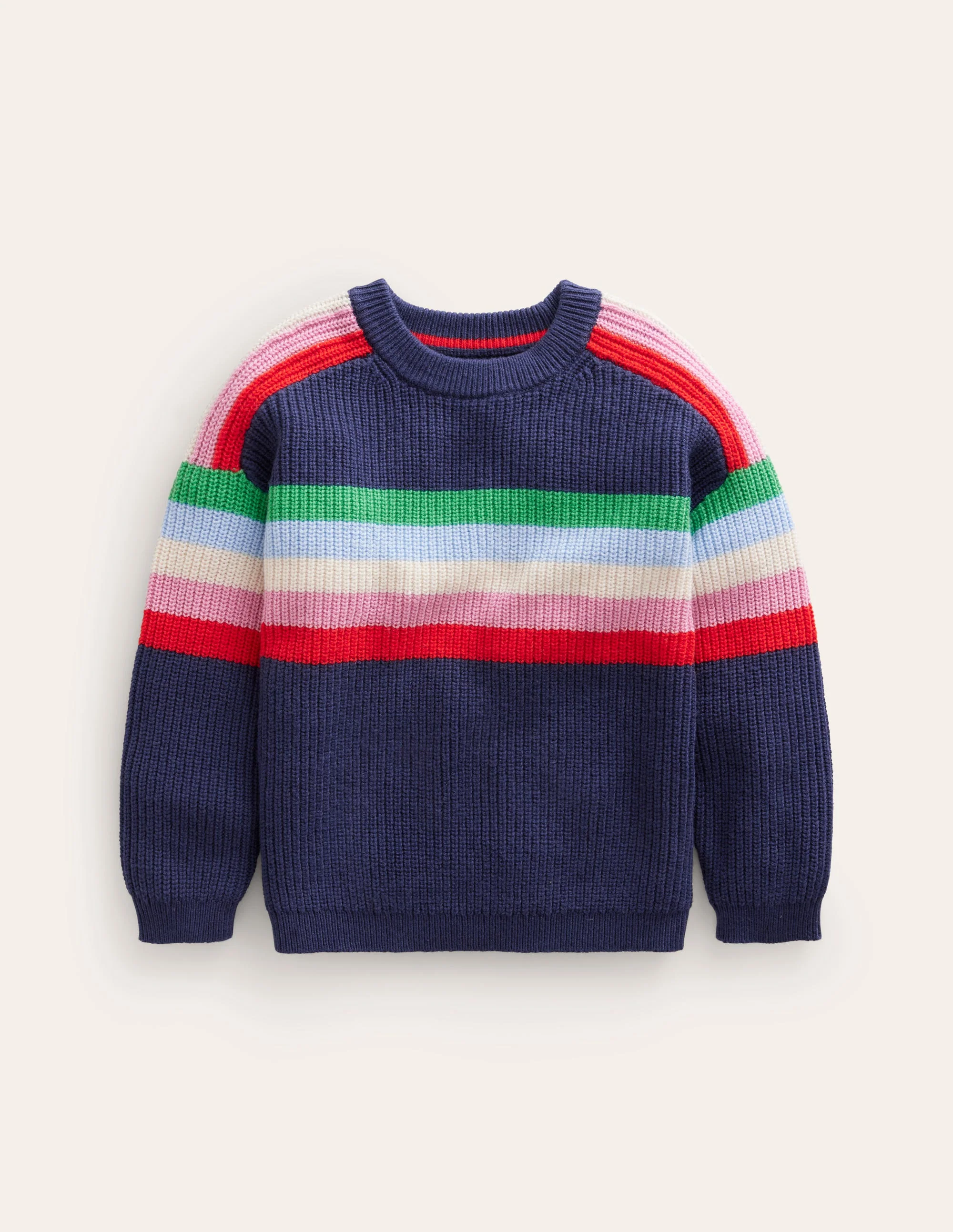Stripe Knitted Jumper-Sapphire Blue