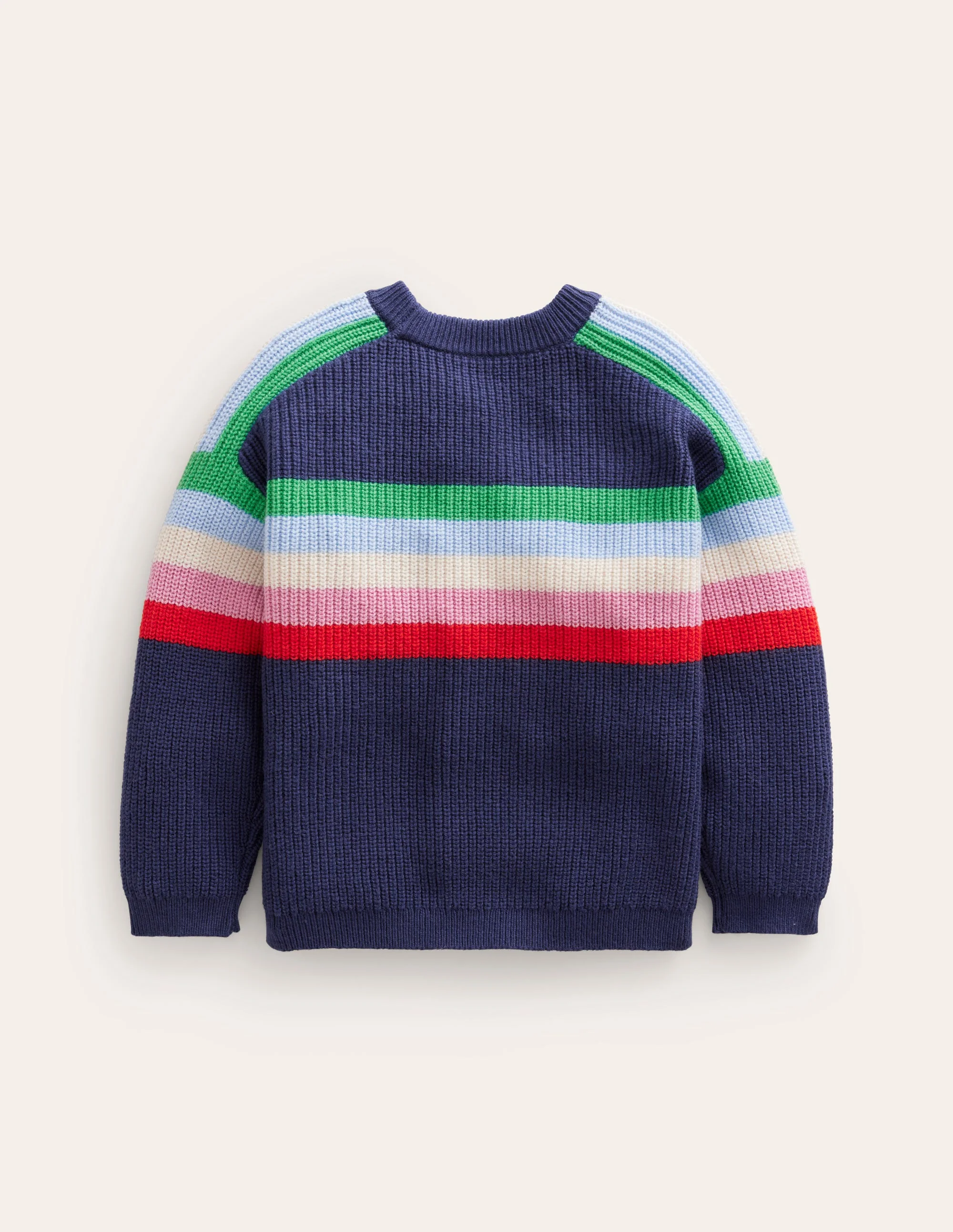 Stripe Knitted Jumper-Sapphire Blue - Image 2