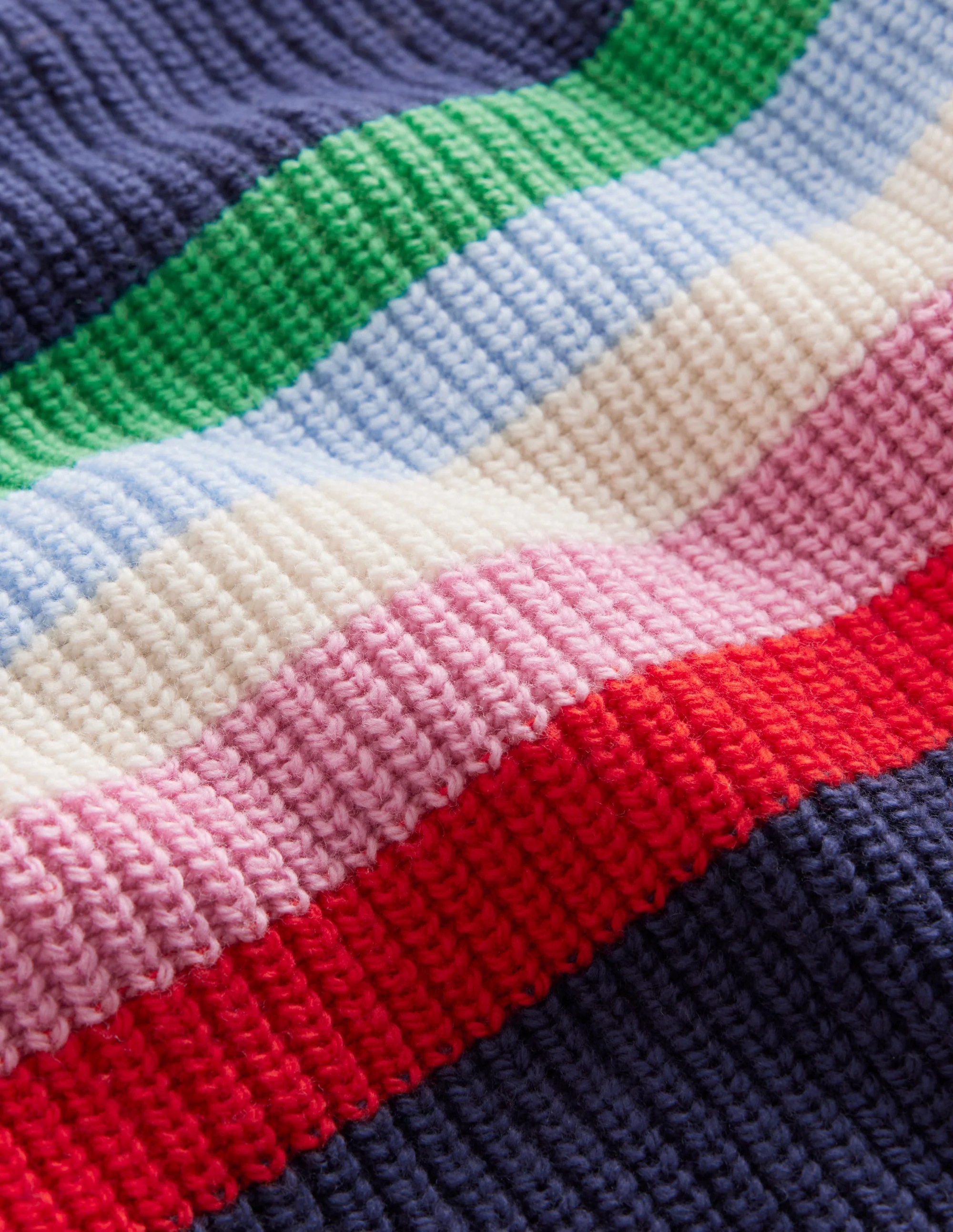 Stripe Knitted Jumper-Sapphire Blue - Image 3