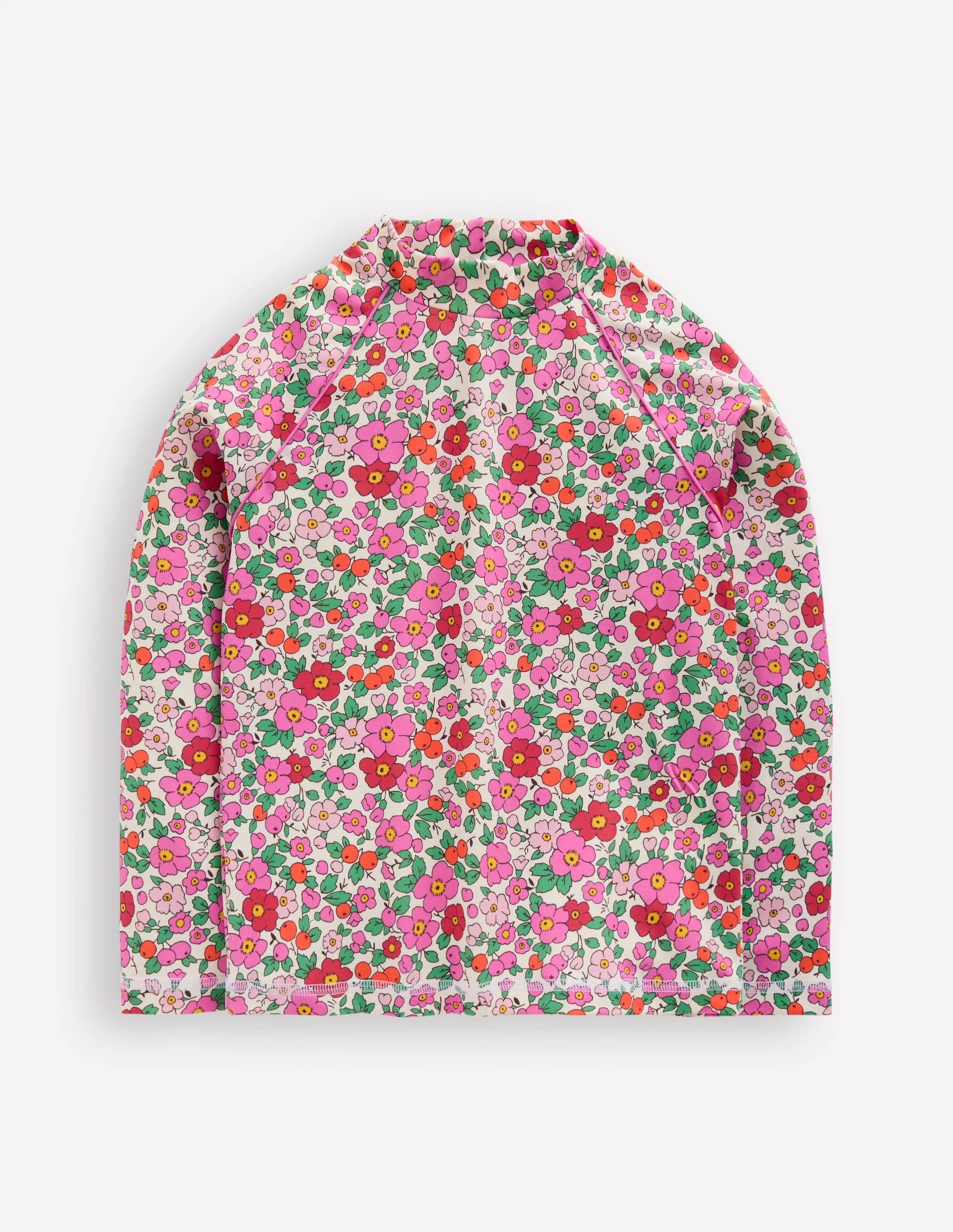Sun Safe Patterned Rash Vest-Pink Apple Blossom Floral