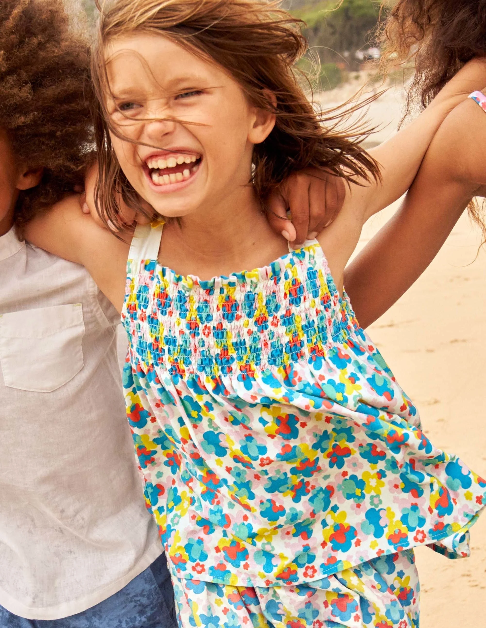 Tie Shoulder Smocked Top-Multi Happy Ditsy Floral - Image 4