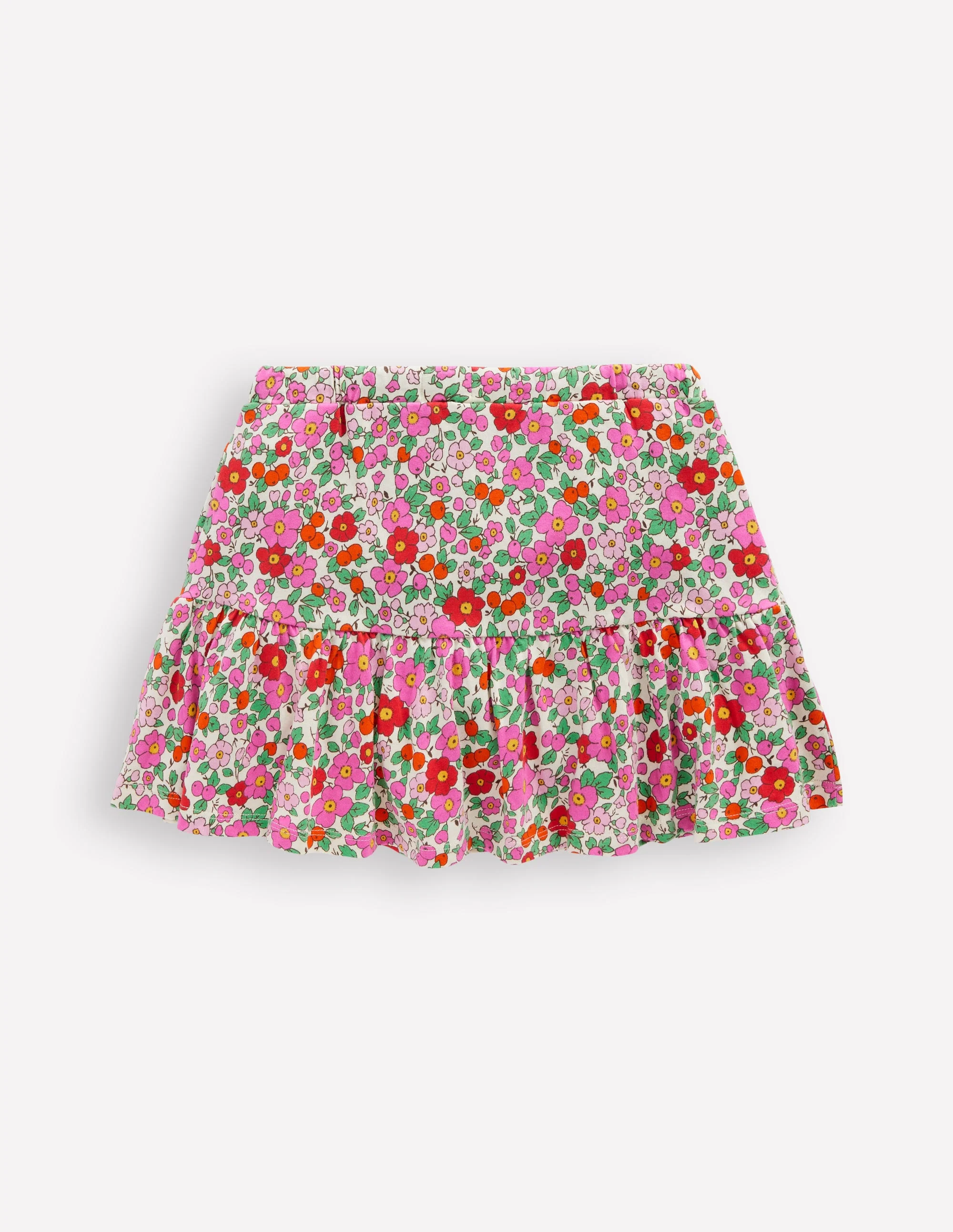 Tiered Jersey Skort-Pink Apple Blossom Floral - Image 2