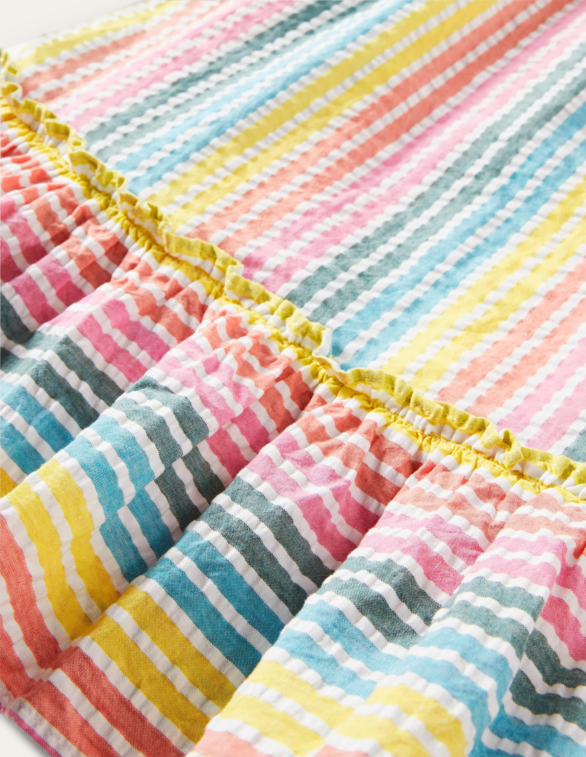 Tiered Midi Dress-Rainbow Multi Seersucker - Image 3