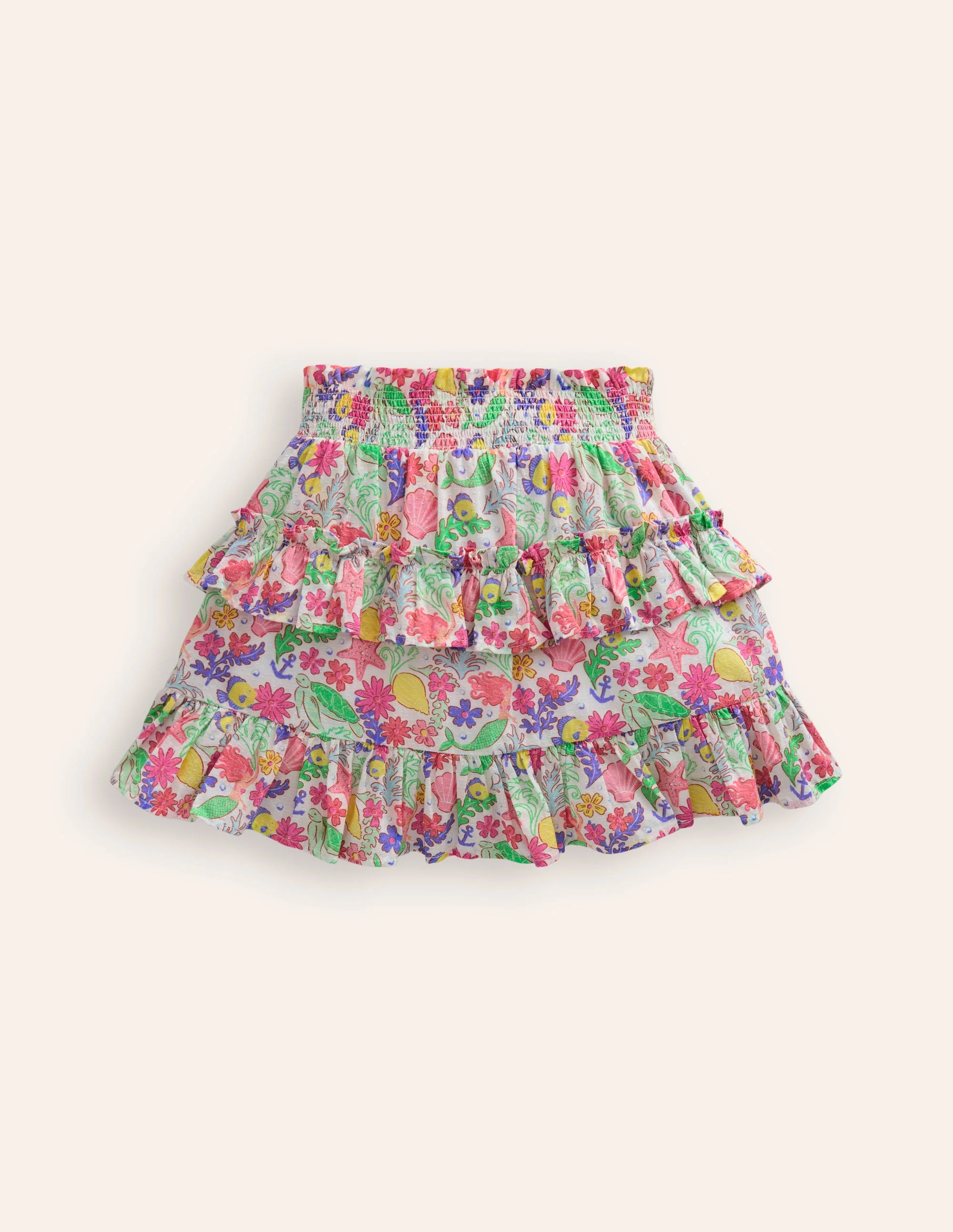 Tiered Printed Skort-Multi Mermaid Ditsy - Image 2
