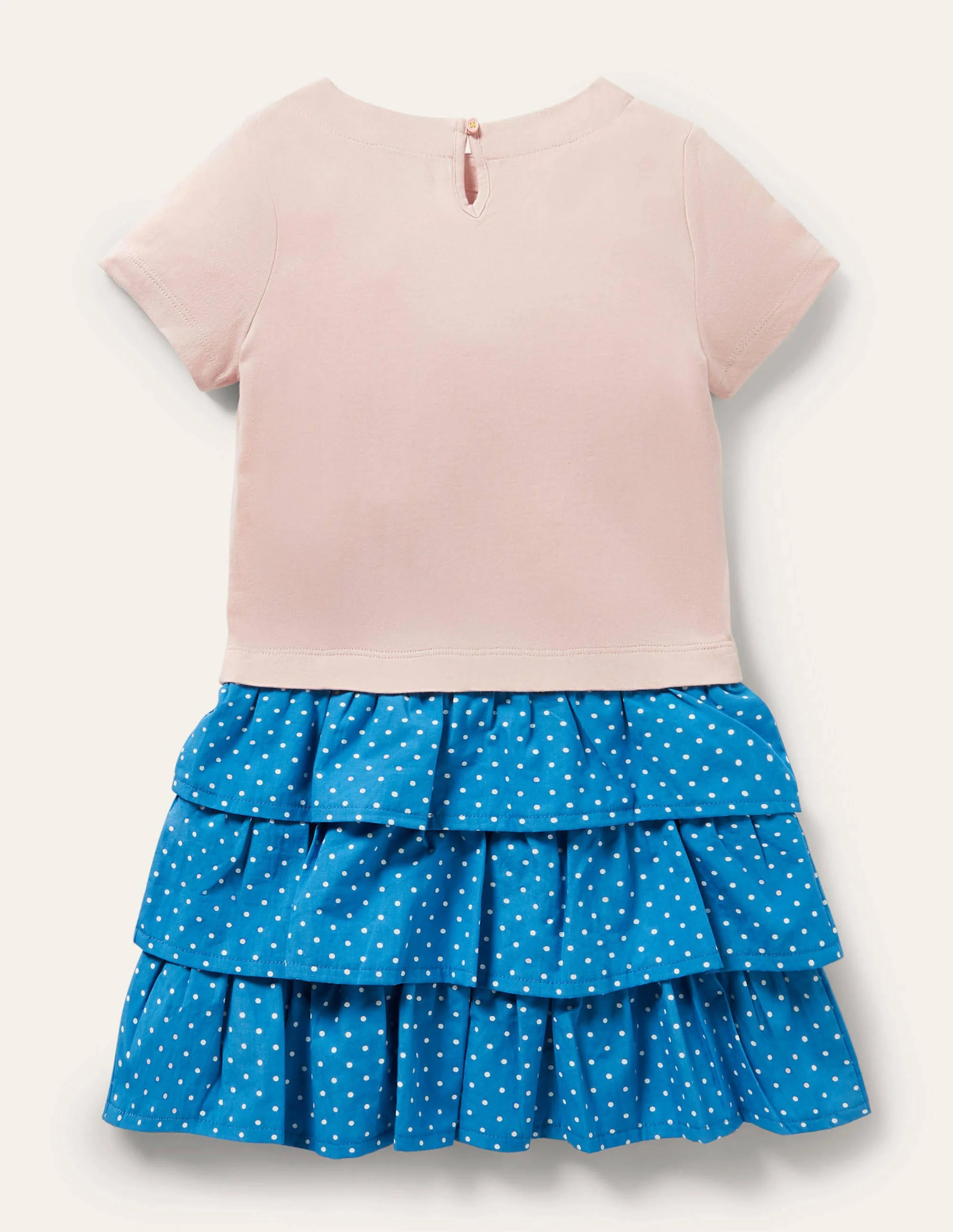 Tiered Skirt Appliqué Dress-Pink Rainbow Sloth - Image 2