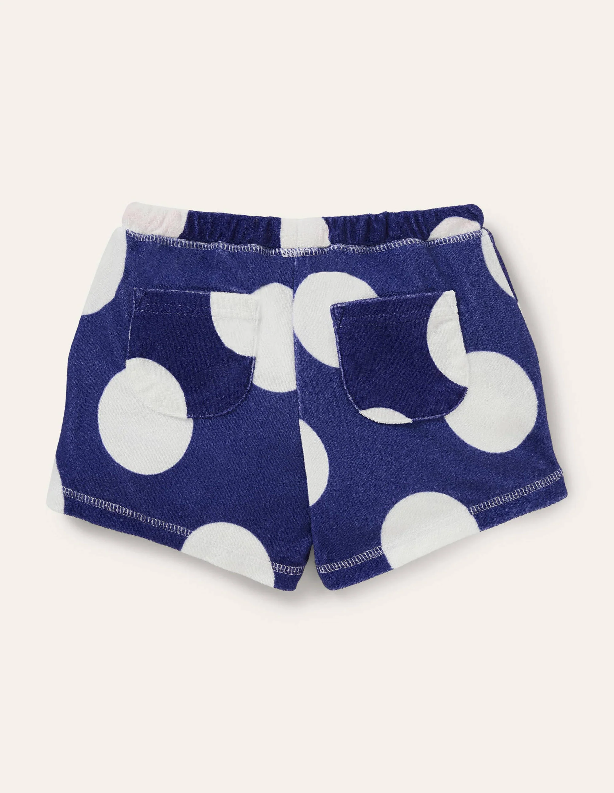 Towelling Shorts-Blue Wave Jumbo Spot - Image 2