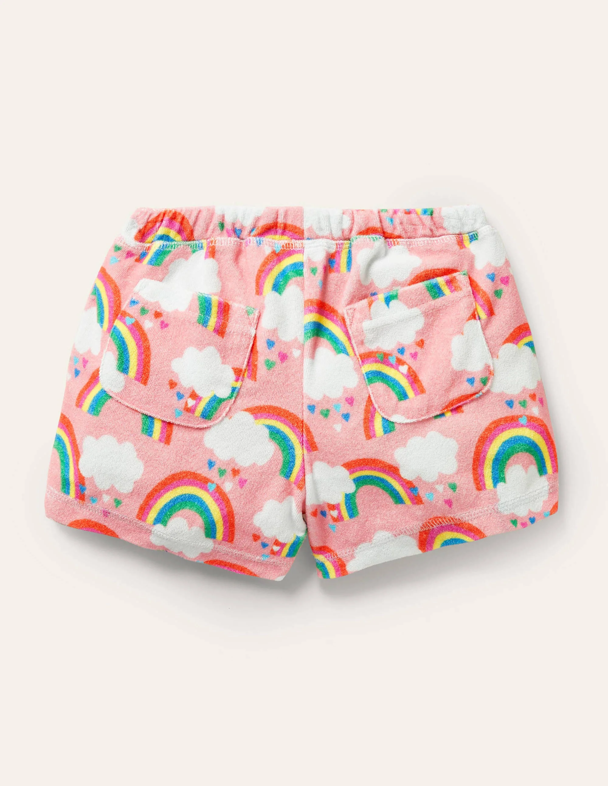 Towelling Shorts-Pink Lemonade Rainbows - Image 2