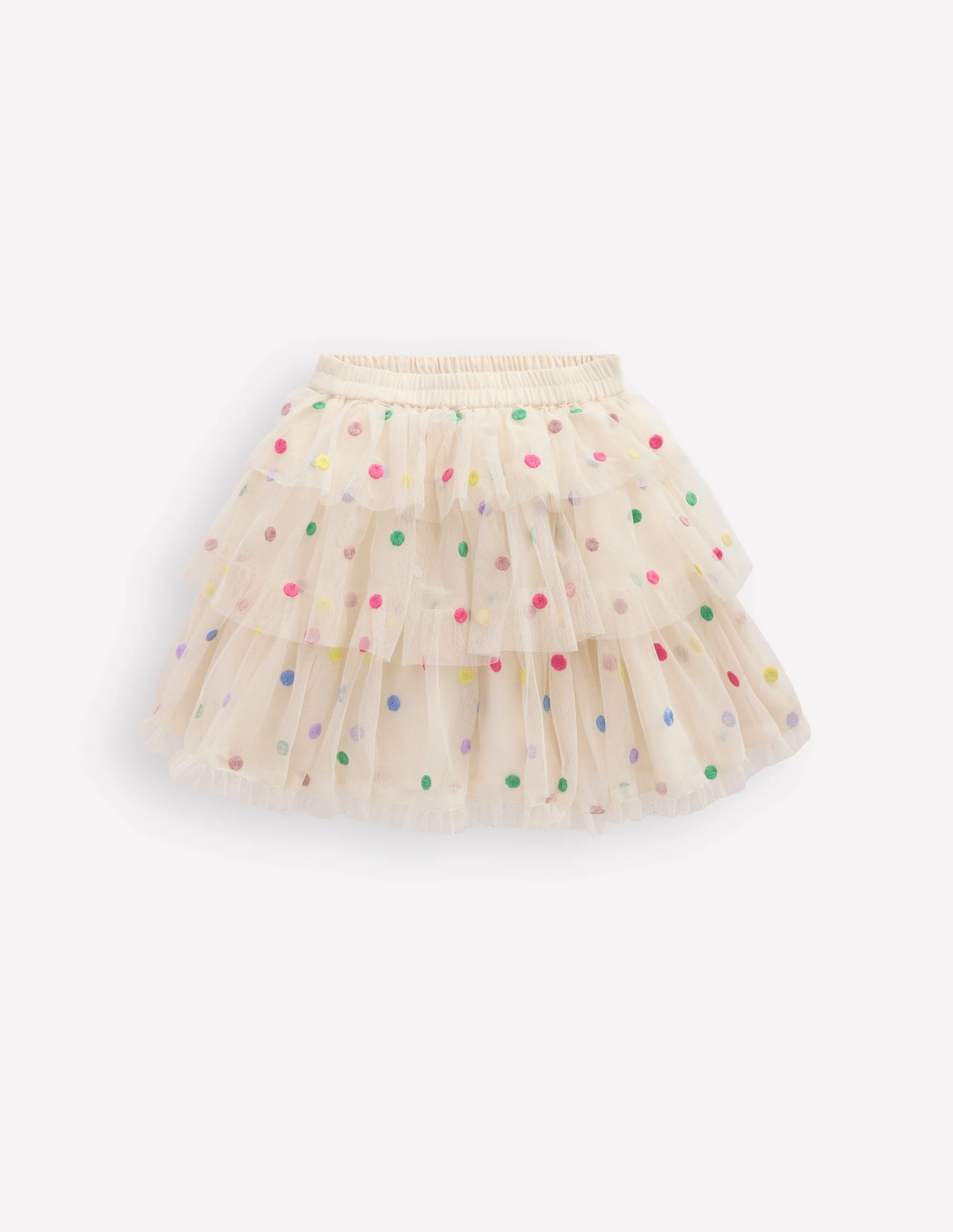 Tulle Interest Skirt-Soft Ivory Multi Spot - Image 3