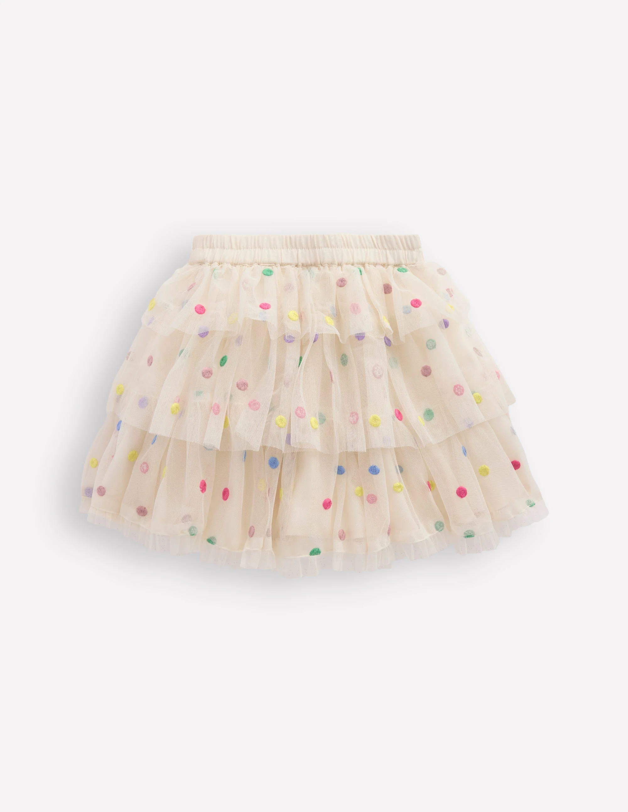 Tulle Interest Skirt-Soft Ivory Multi Spot - Image 4