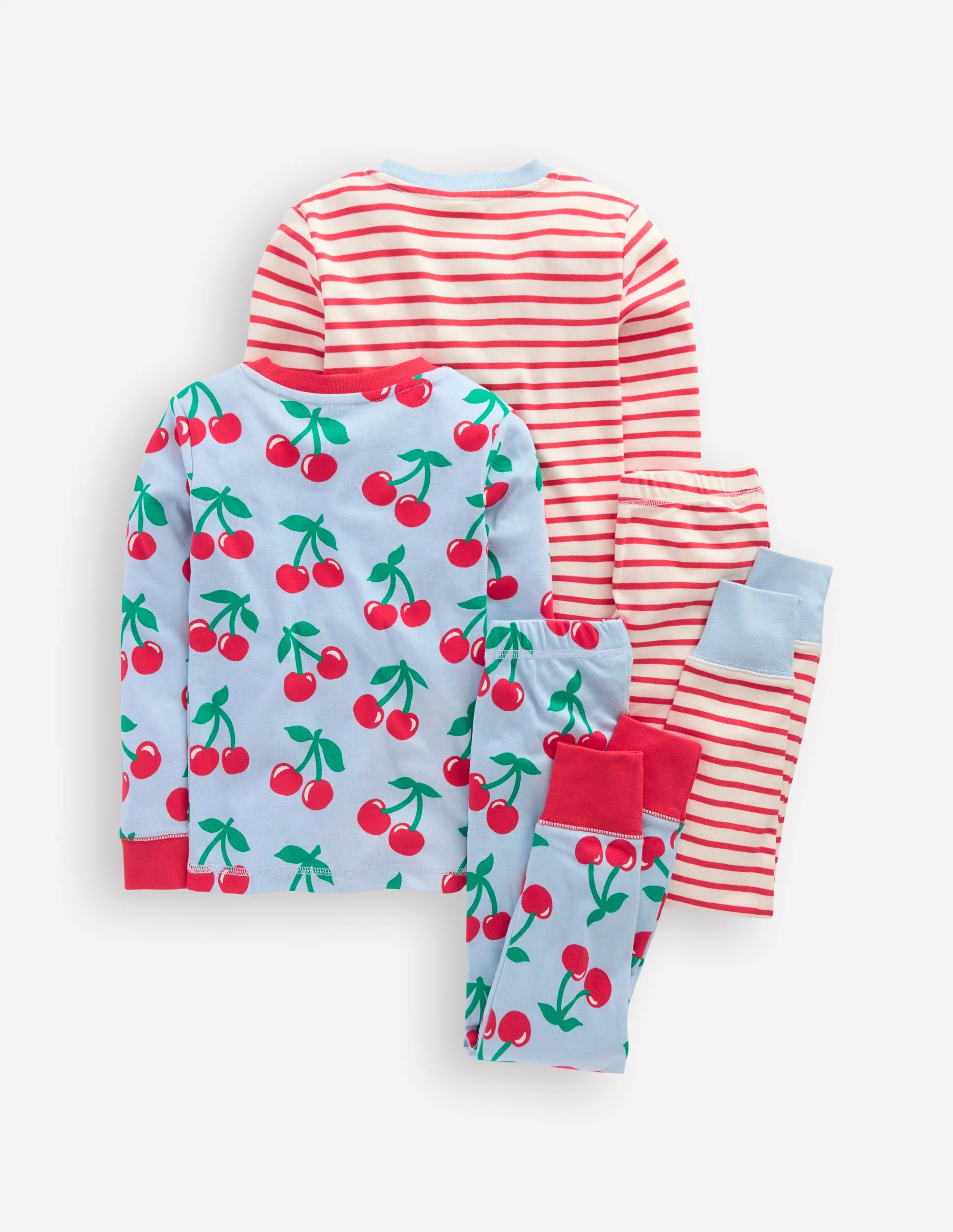 Twin Pack Snug Pajamas-Misty Blue Cherries - Image 2