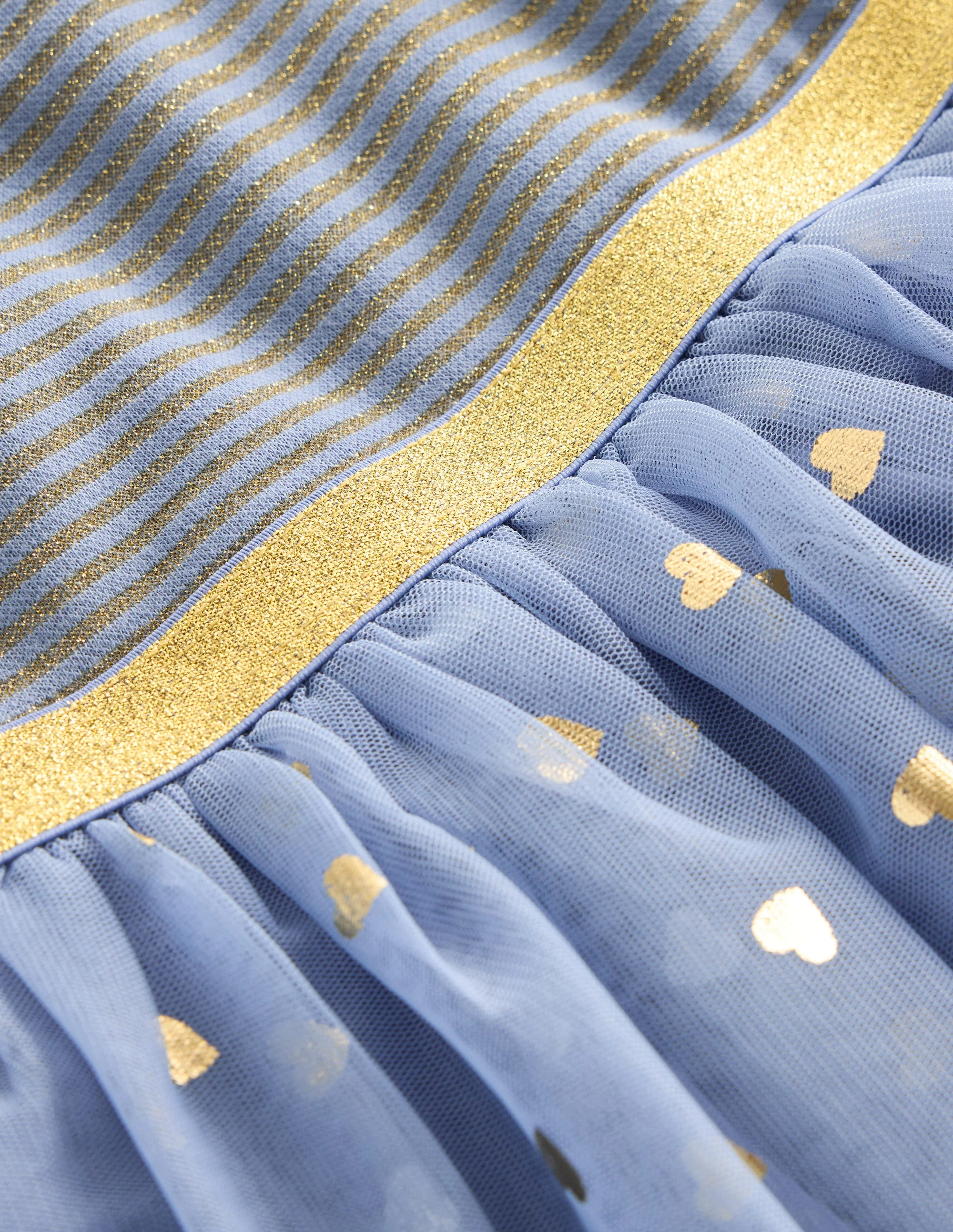 Twirly Tulle Mix Dress-Stormbolt Blue/ Gold Confetti - Image 6