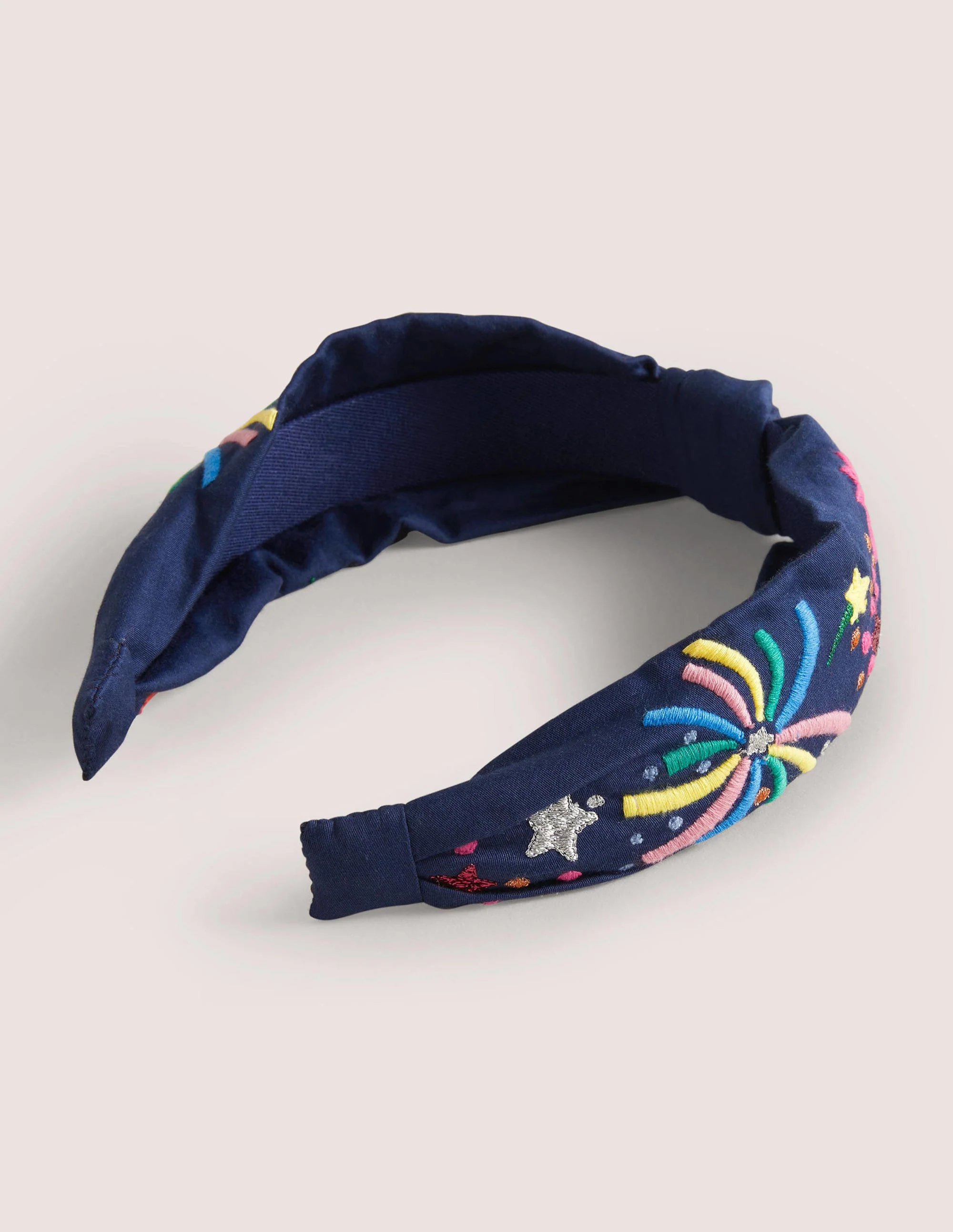 Twisted Knot Headband-Navy Fireworks