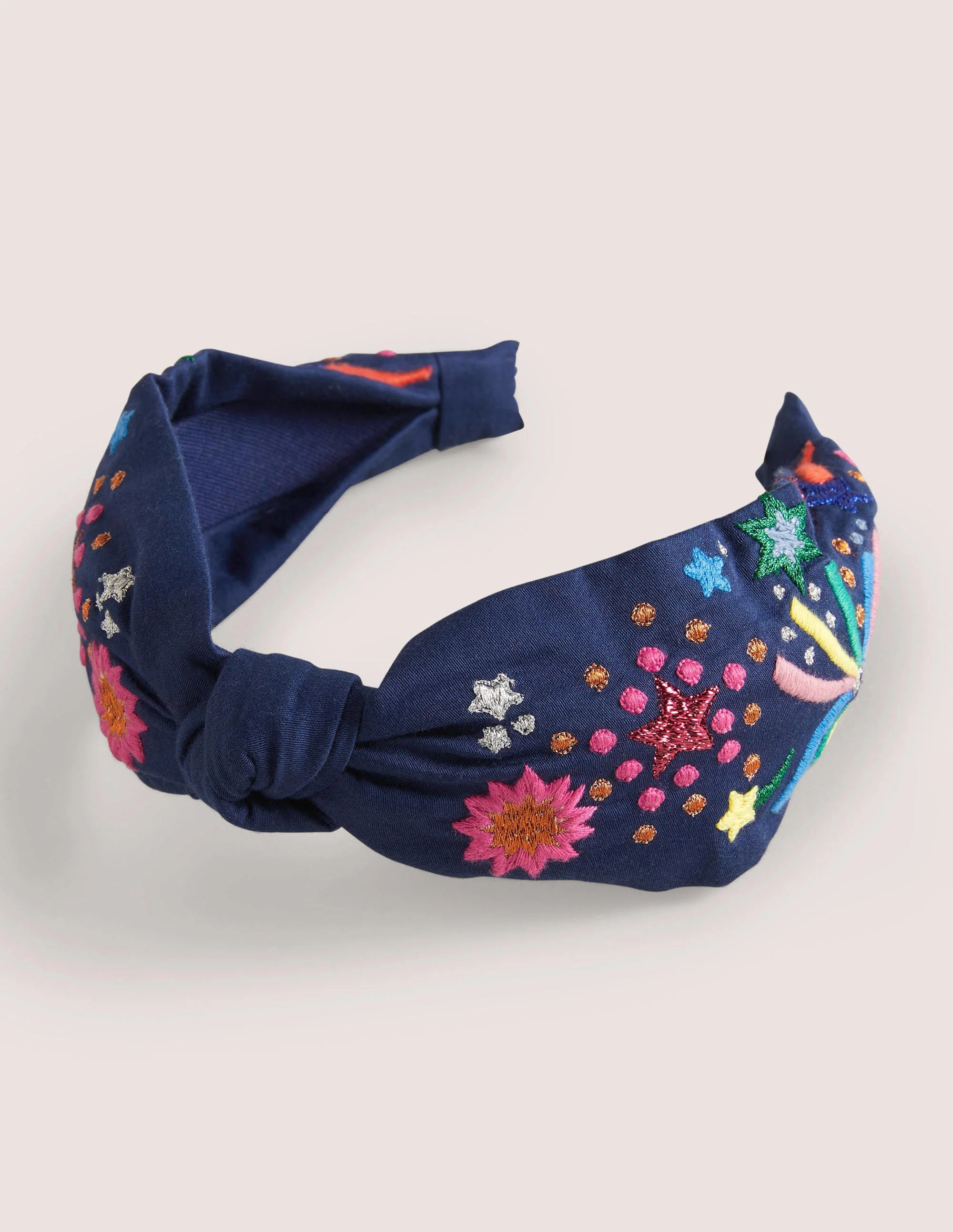 Twisted Knot Headband-Navy Fireworks - Image 2