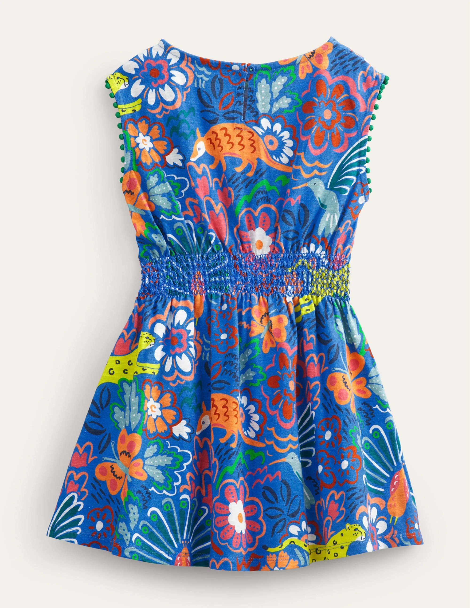 Vacation Printed Cotton Dress-Elizabethan Blue Animals - Image 2