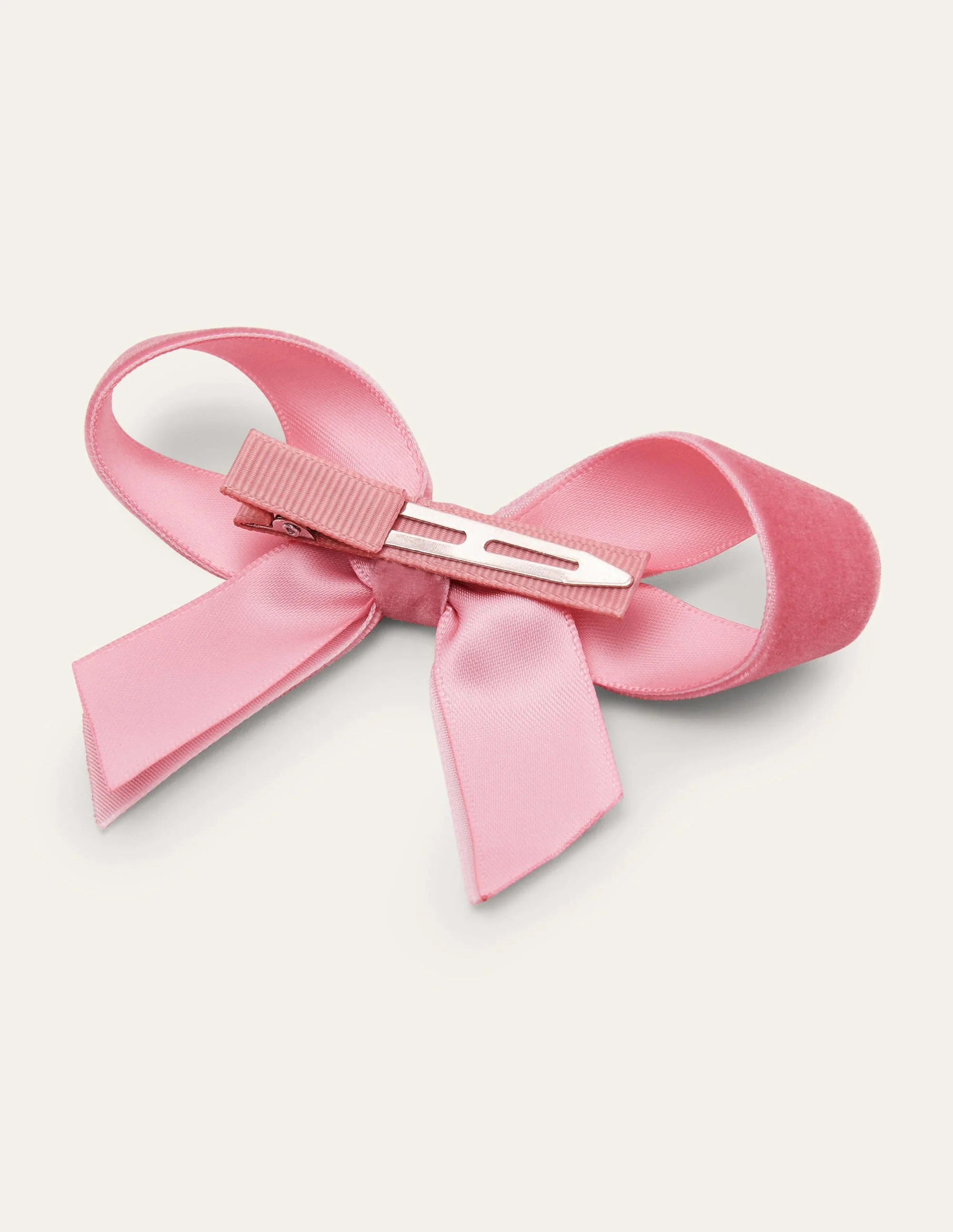 Velvet Bow Hair Clip-Boto Pink - Image 2