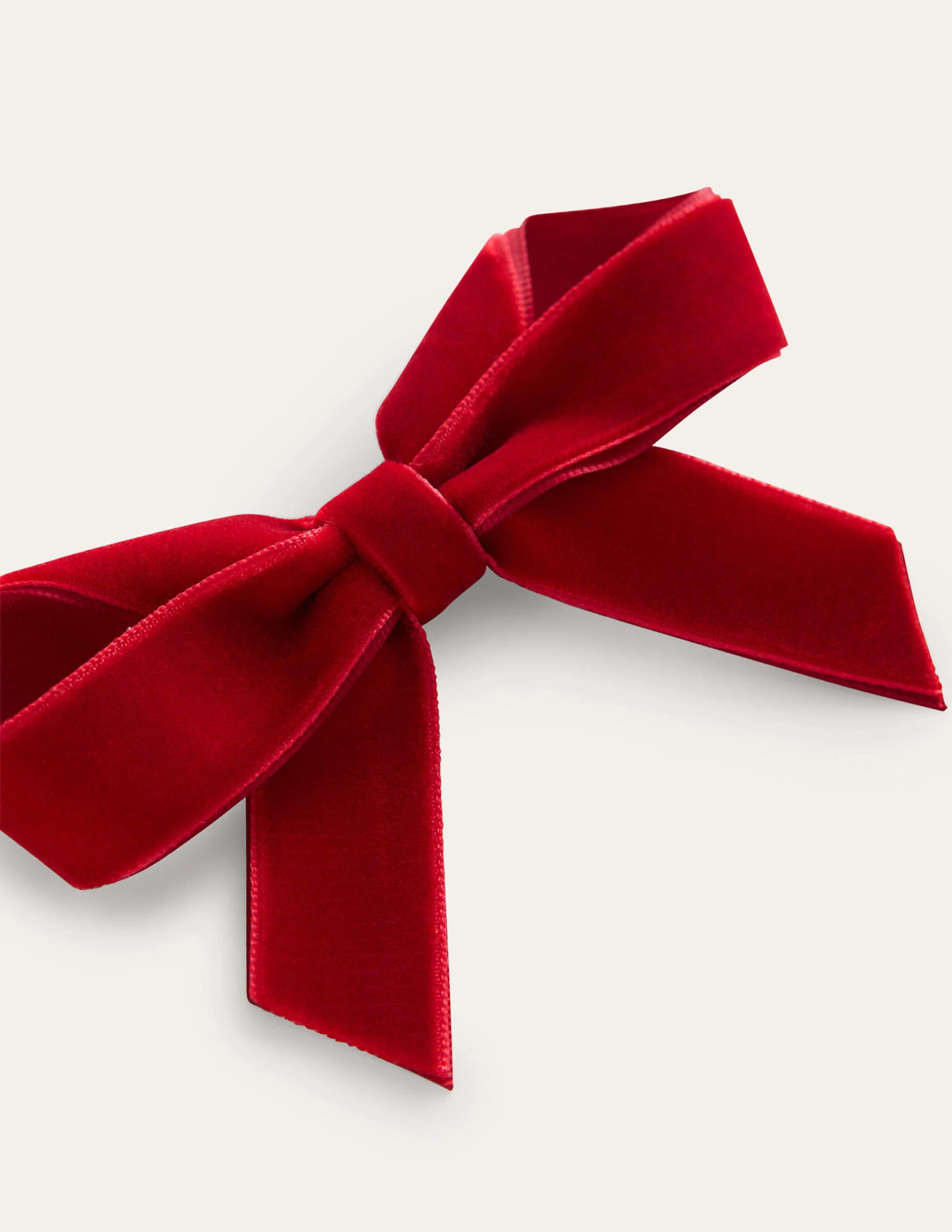 Velvet Bow Hair Clip-Brilliant Red - Image 3