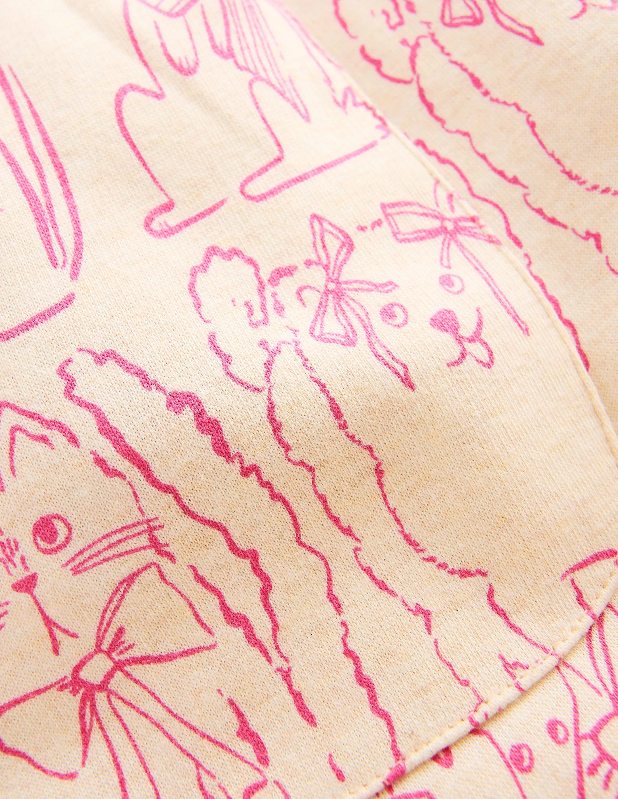 Wide Leg Printed Sweatpants-Oatmeal Cats - Image 6
