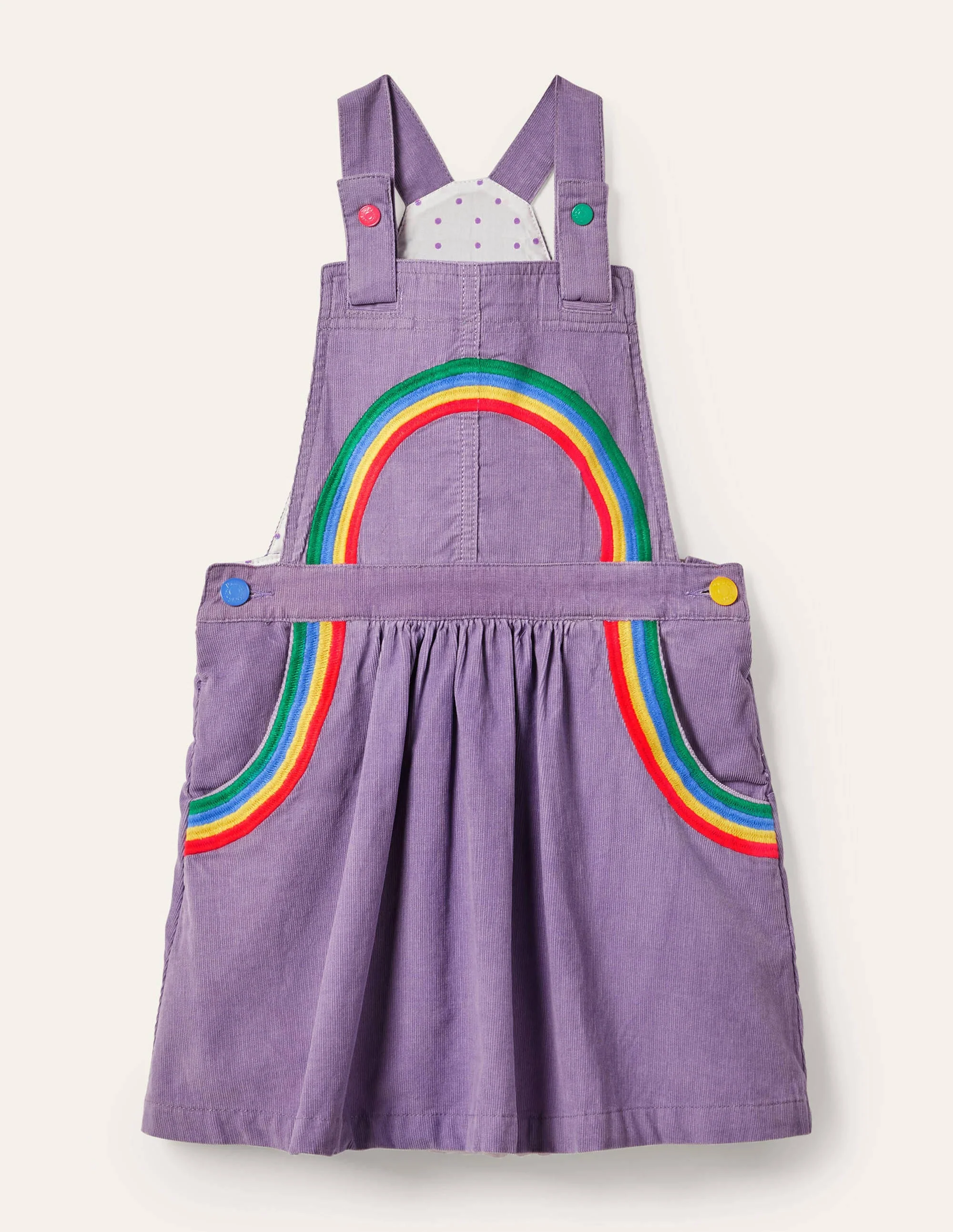 Woven Pinafore Dress-Aster Purple Rainbow