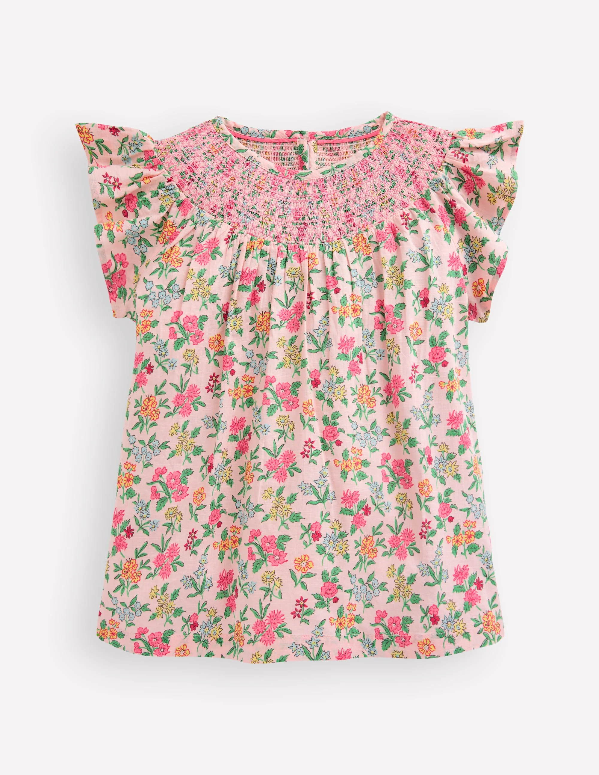 Woven Smocked Top-Chalk Pink Garden Ditsy - Image 5