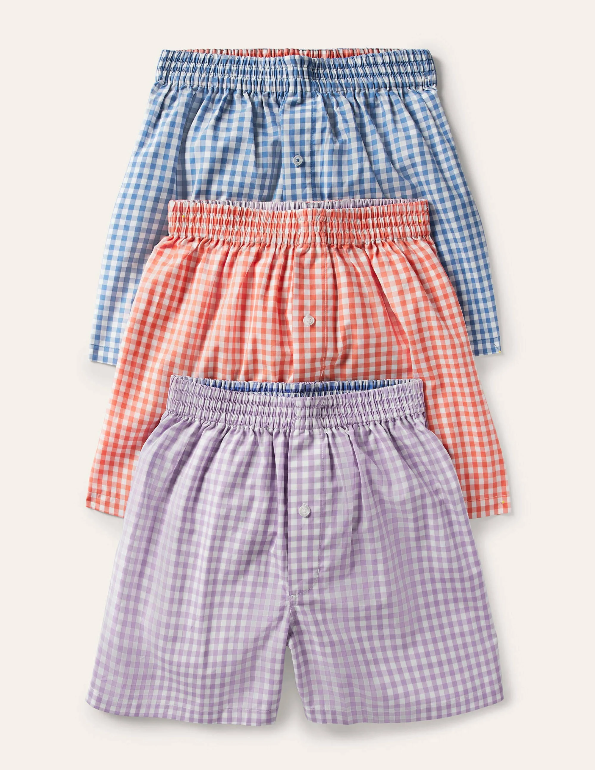 3 Pack Woven Boxers-Gingham