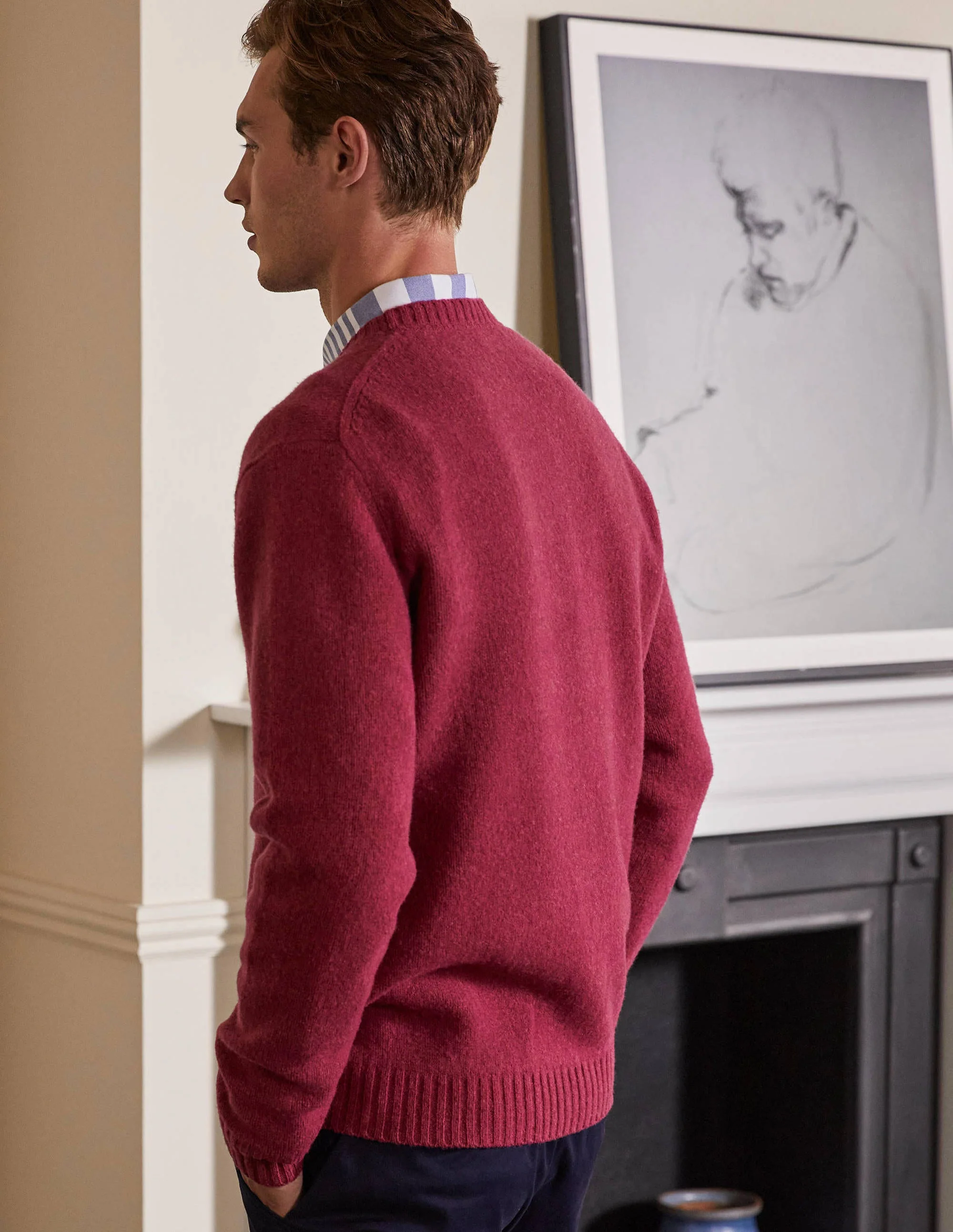 Aldgate Brushed Crew Neck-Coulis - Image 3