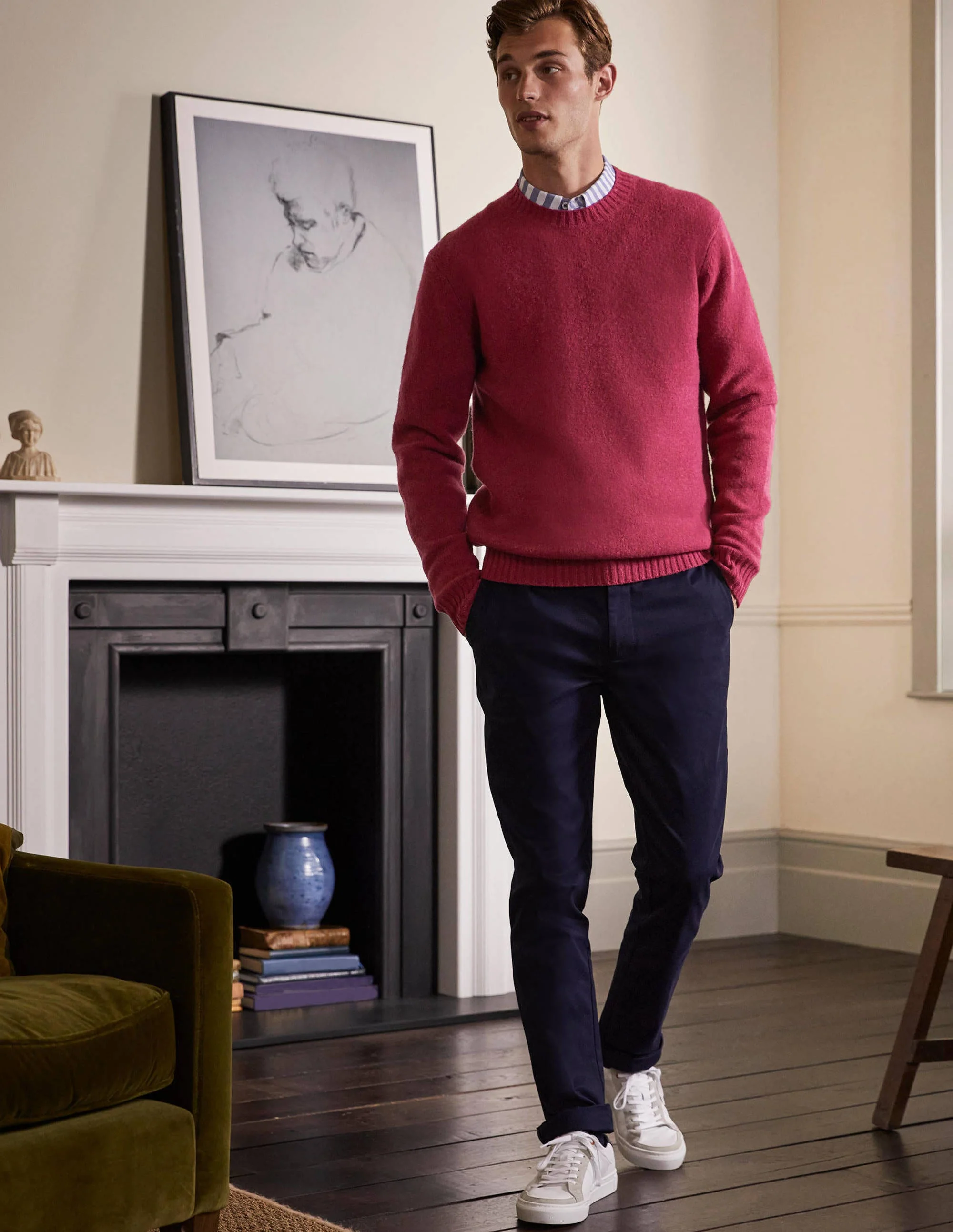 Aldgate Brushed Crew Neck-Coulis - Image 4