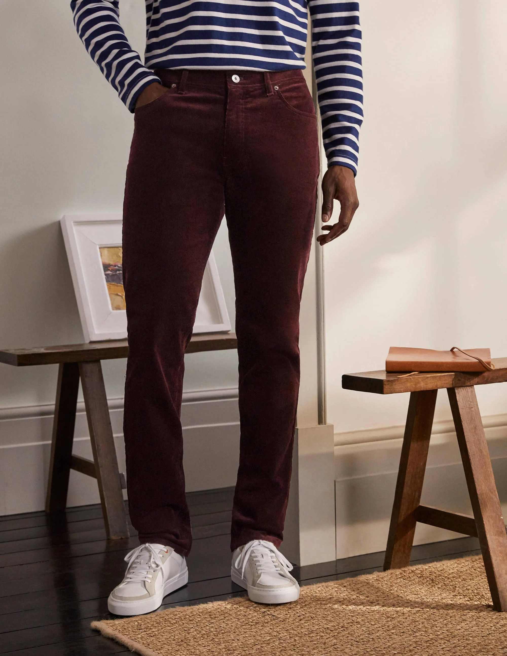 Belvedere Cord Pants-Purple Wine - Image 2