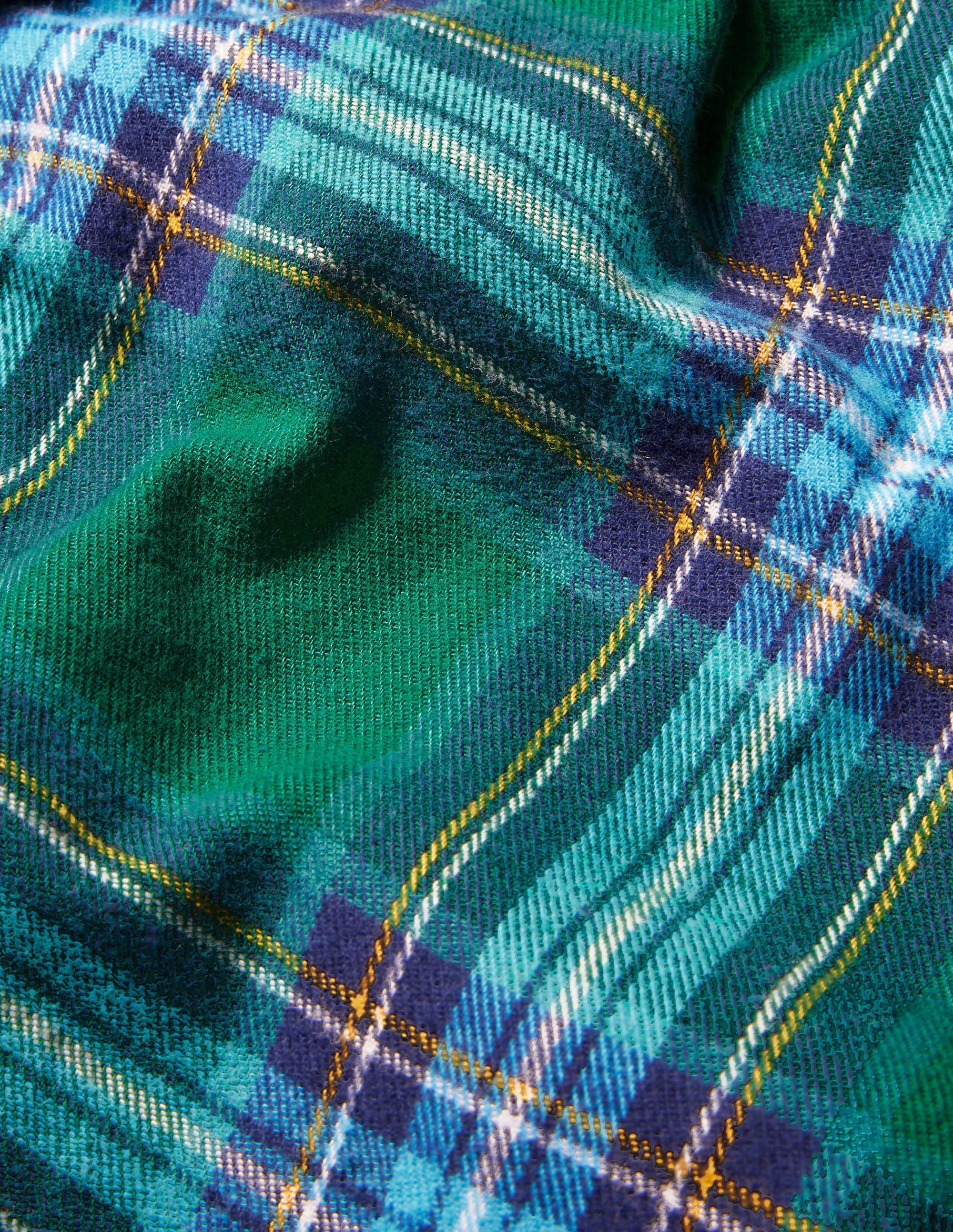 Brushed Cotton Pajama Shorts-Forest/Cerulean Blue Check - Image 6