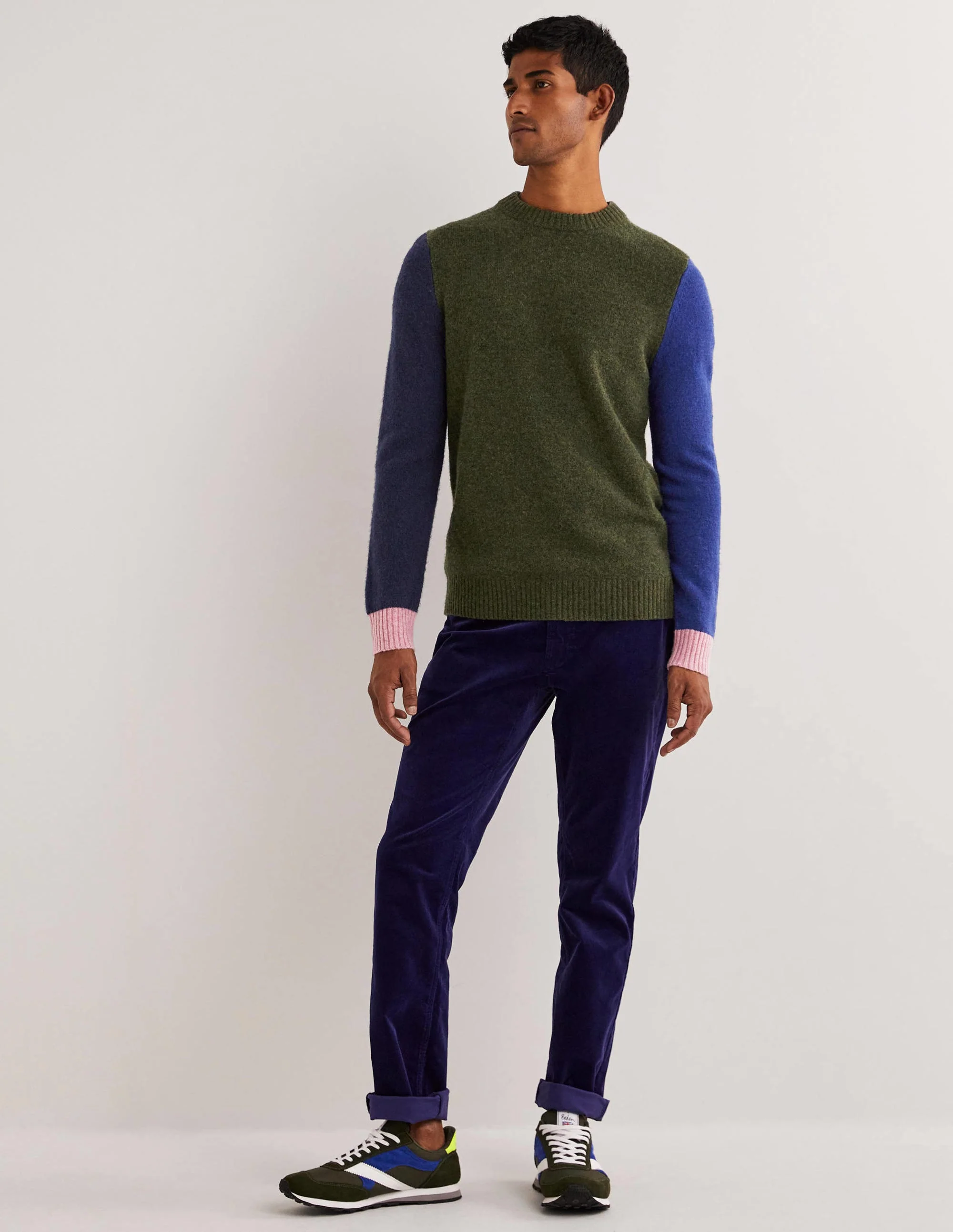 Brushed Lambswool Sweater-Multi Colourblock - Image 4