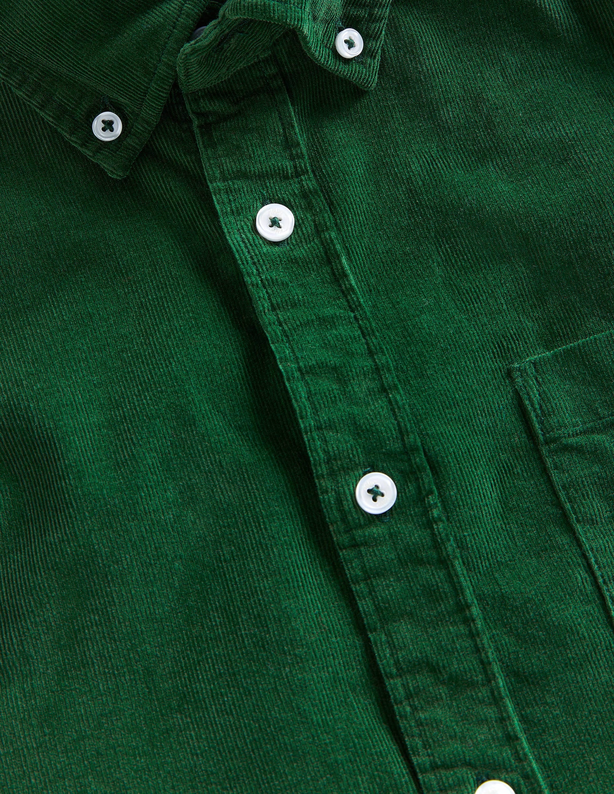 Button Down Cord Shirt-Forest Green - Image 6