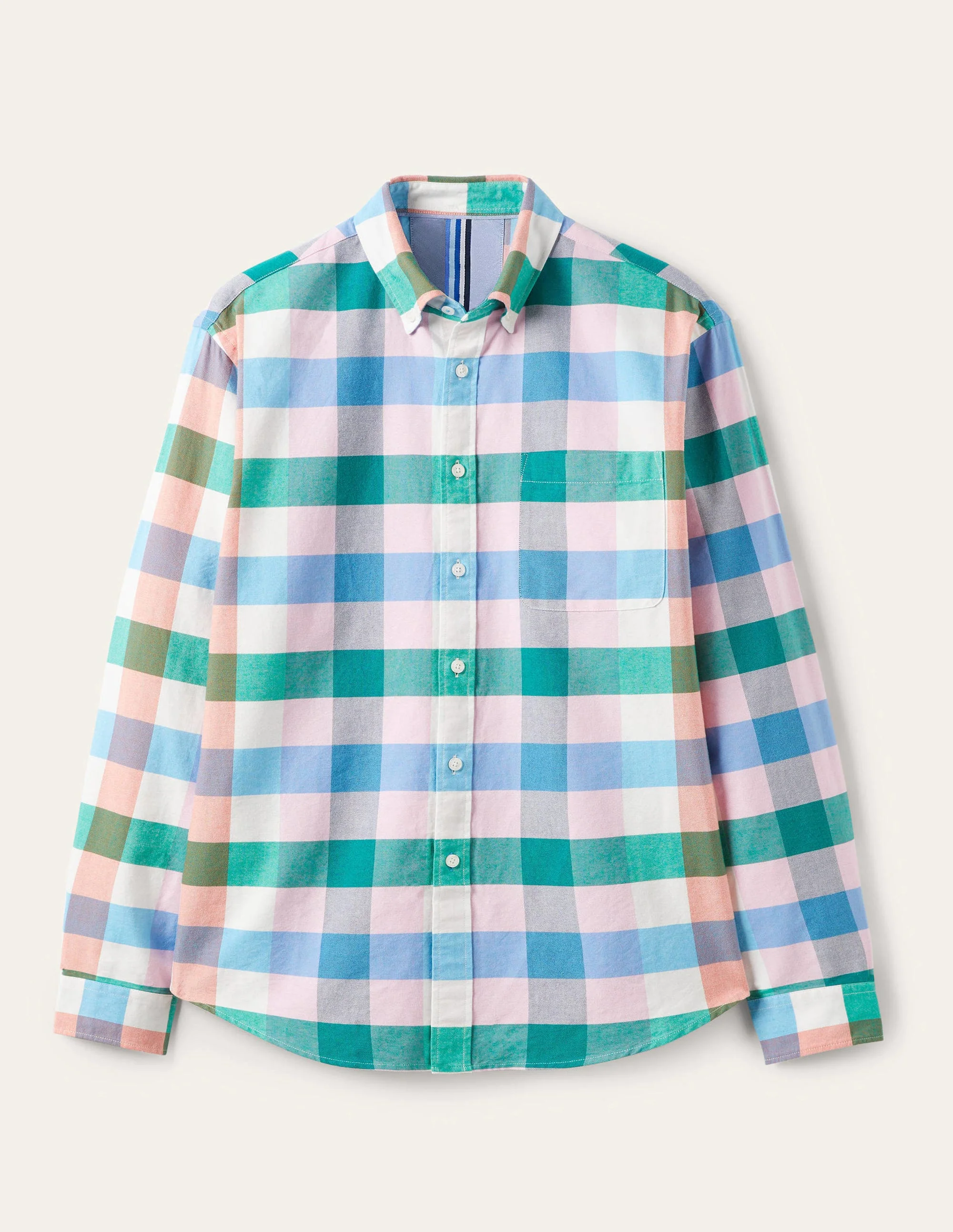 Button Down Oxford Shirt-Bonbon Periwinkle Check - Image 8