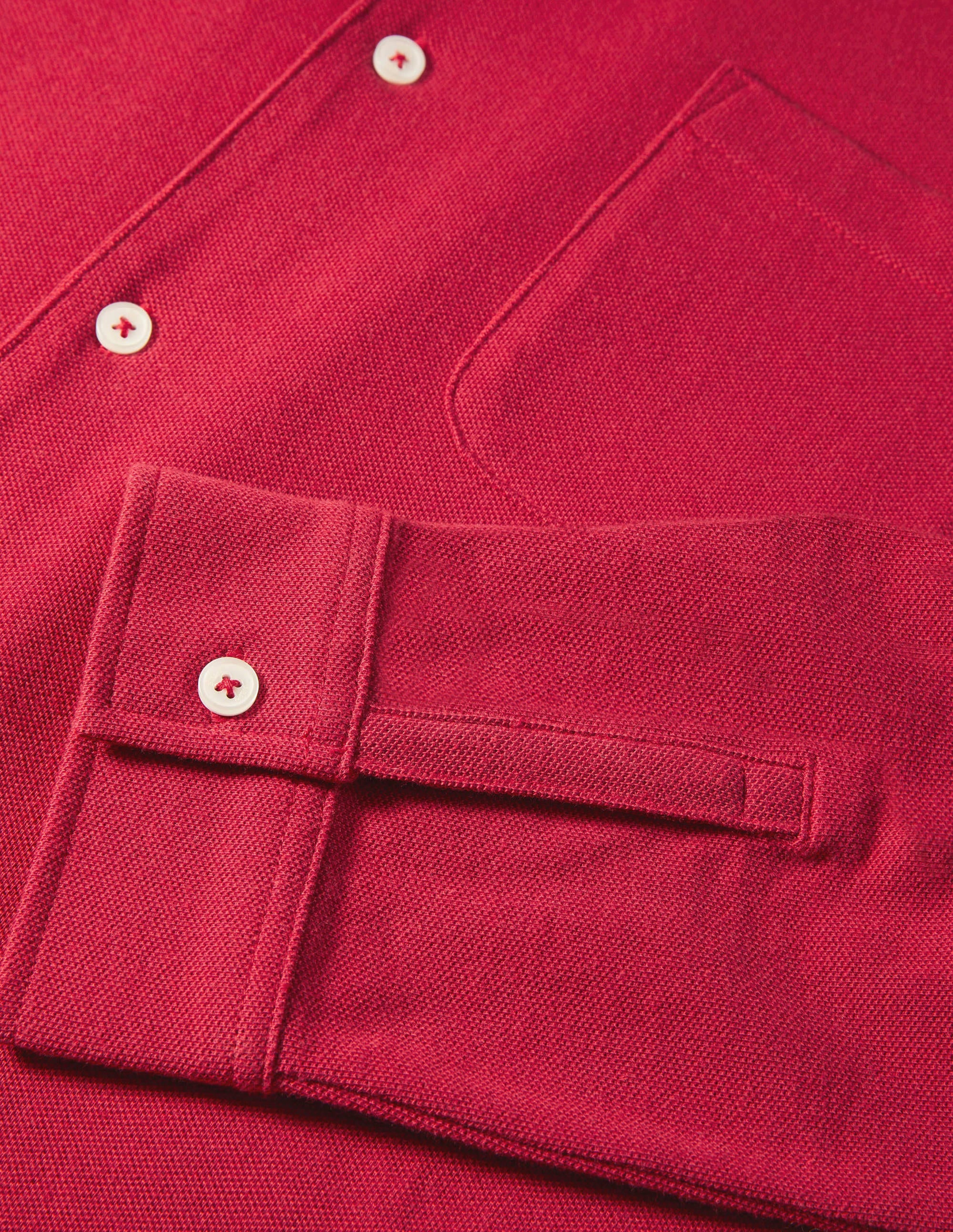 Button Down Piqué Shirt-Oxford Merlot - Image 6