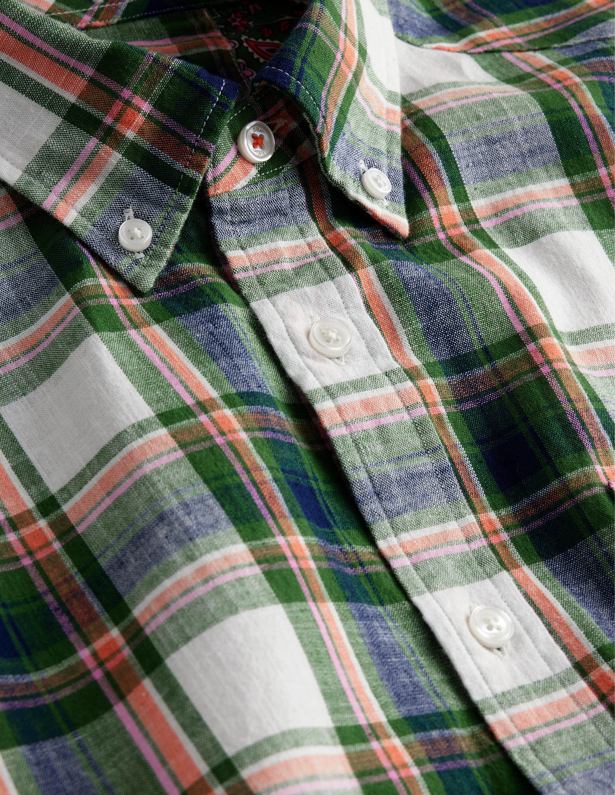Button Down Slim Fit Shirt-Broad Bean Check - Image 6