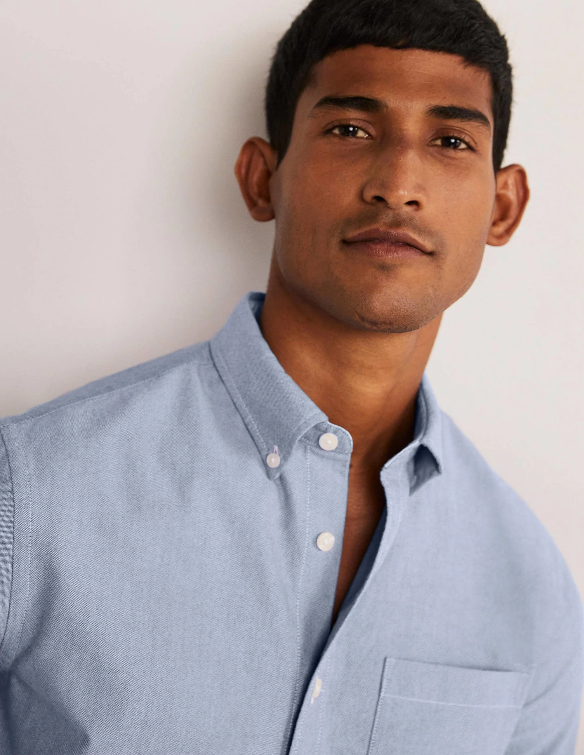 Button Down Slim Shirt-Oxford Blue - Image 2