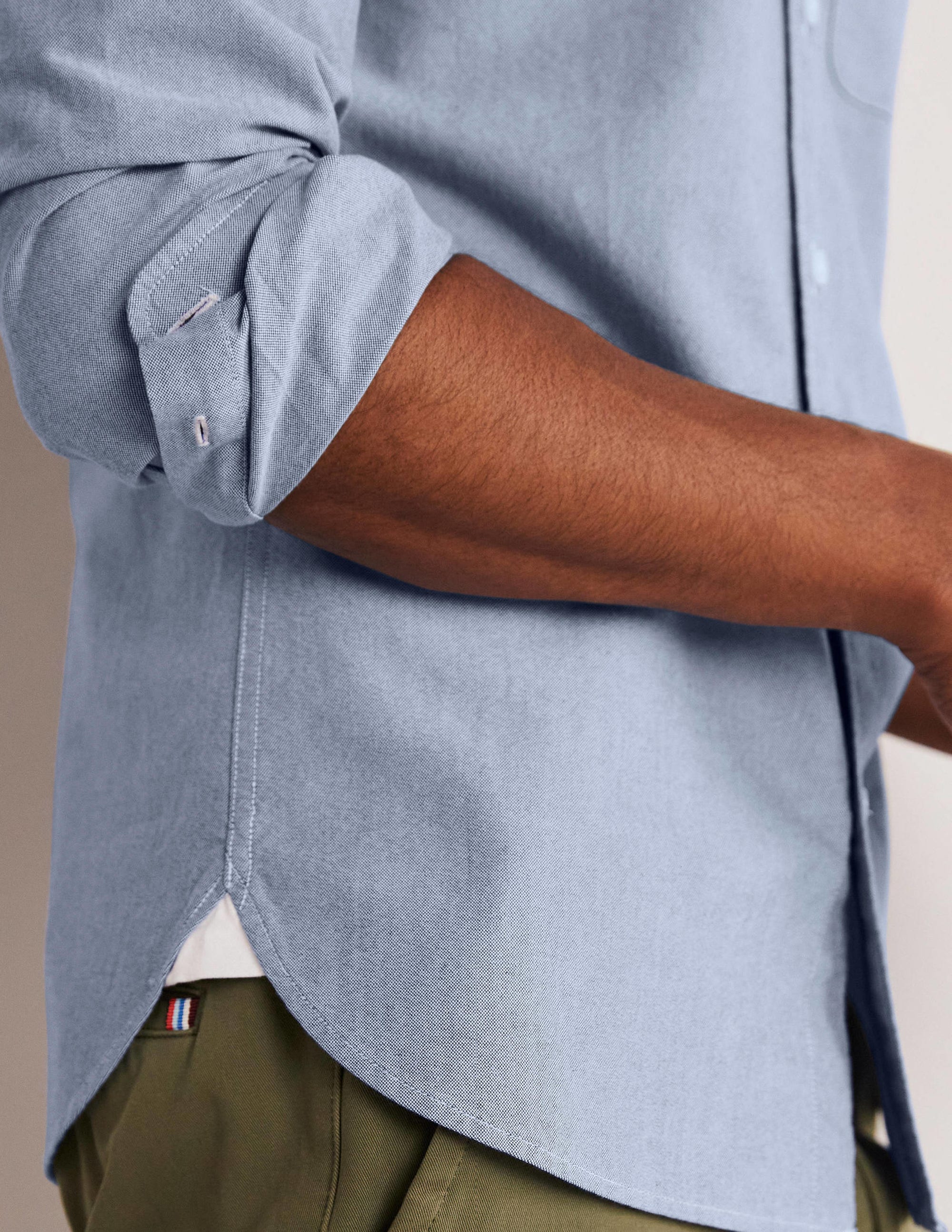 Button Down Slim Shirt-Oxford Blue - Image 4