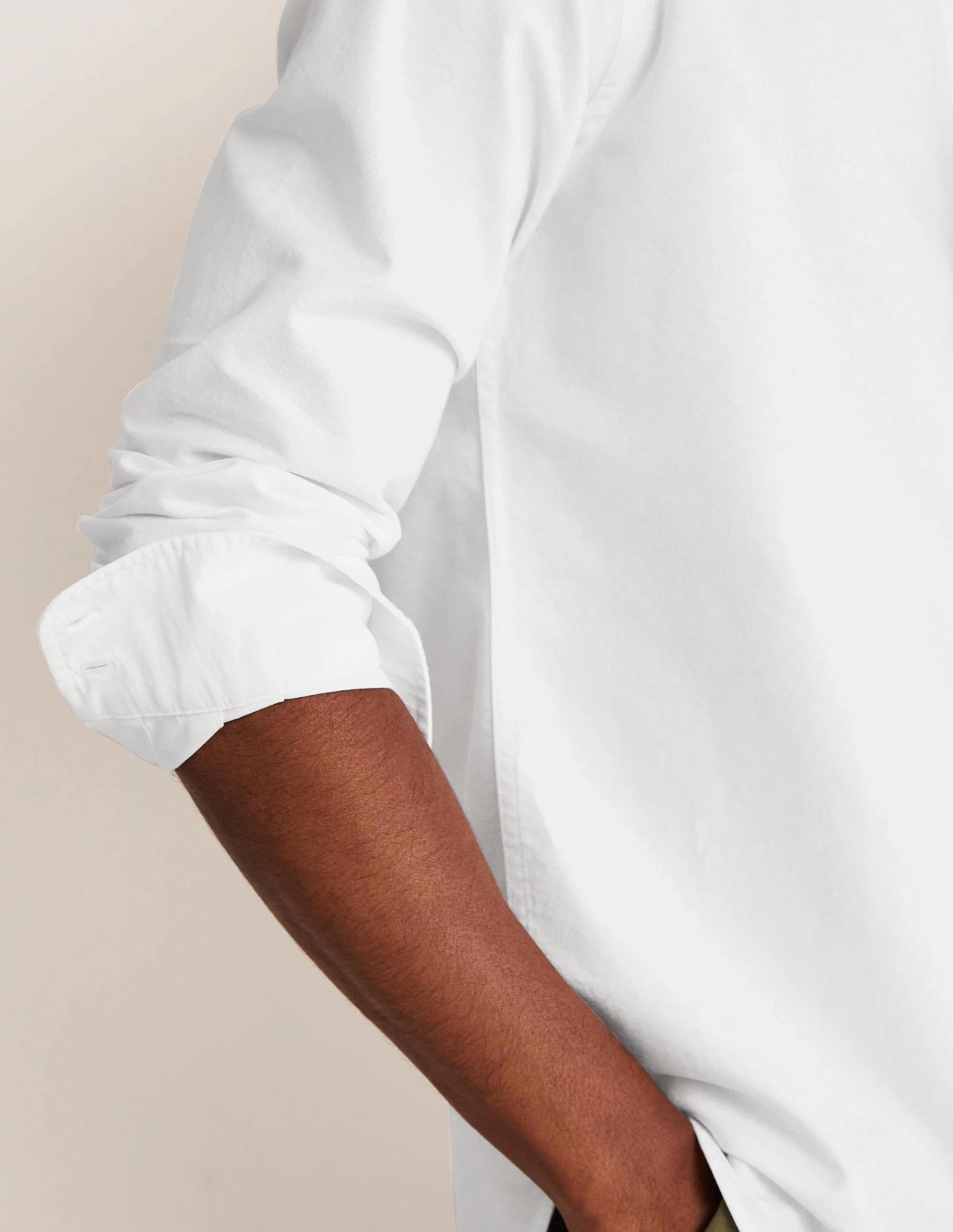 Button Down Slim Shirt-White - Image 4