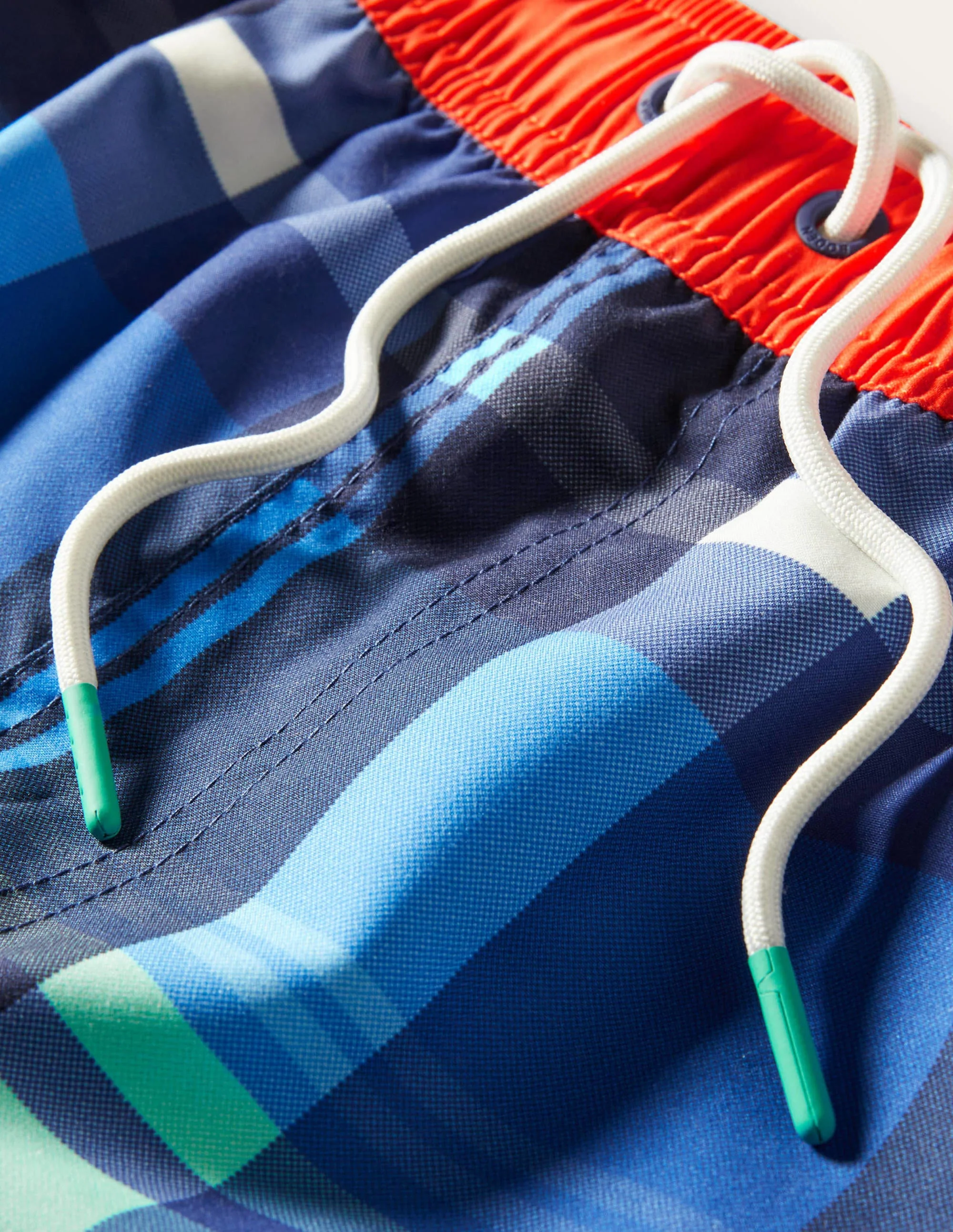Cargo Swimshorts-Navy/Orange Madras Check - Image 6