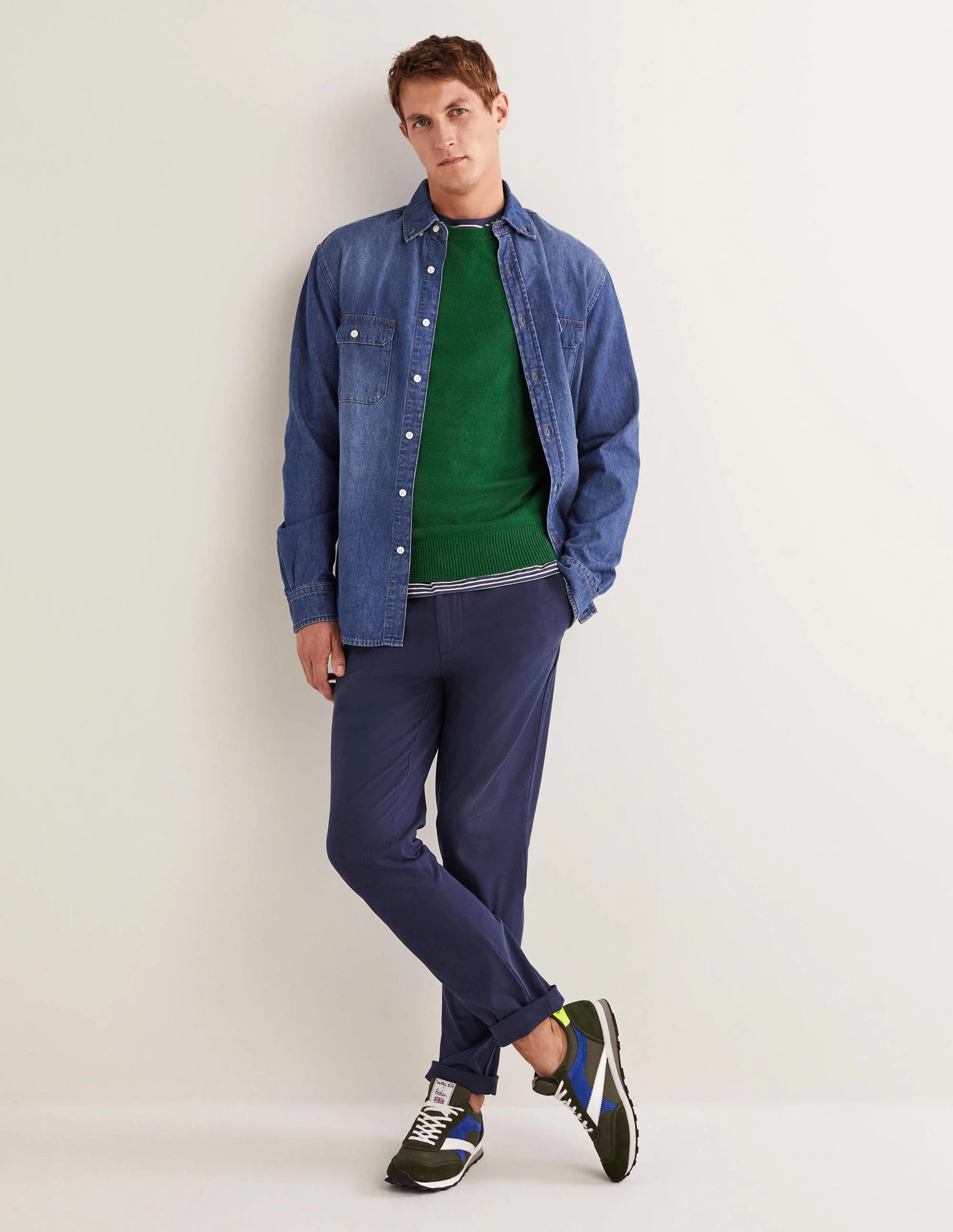 Cashmere Crew Neck Sweater-Highland Green - Image 5