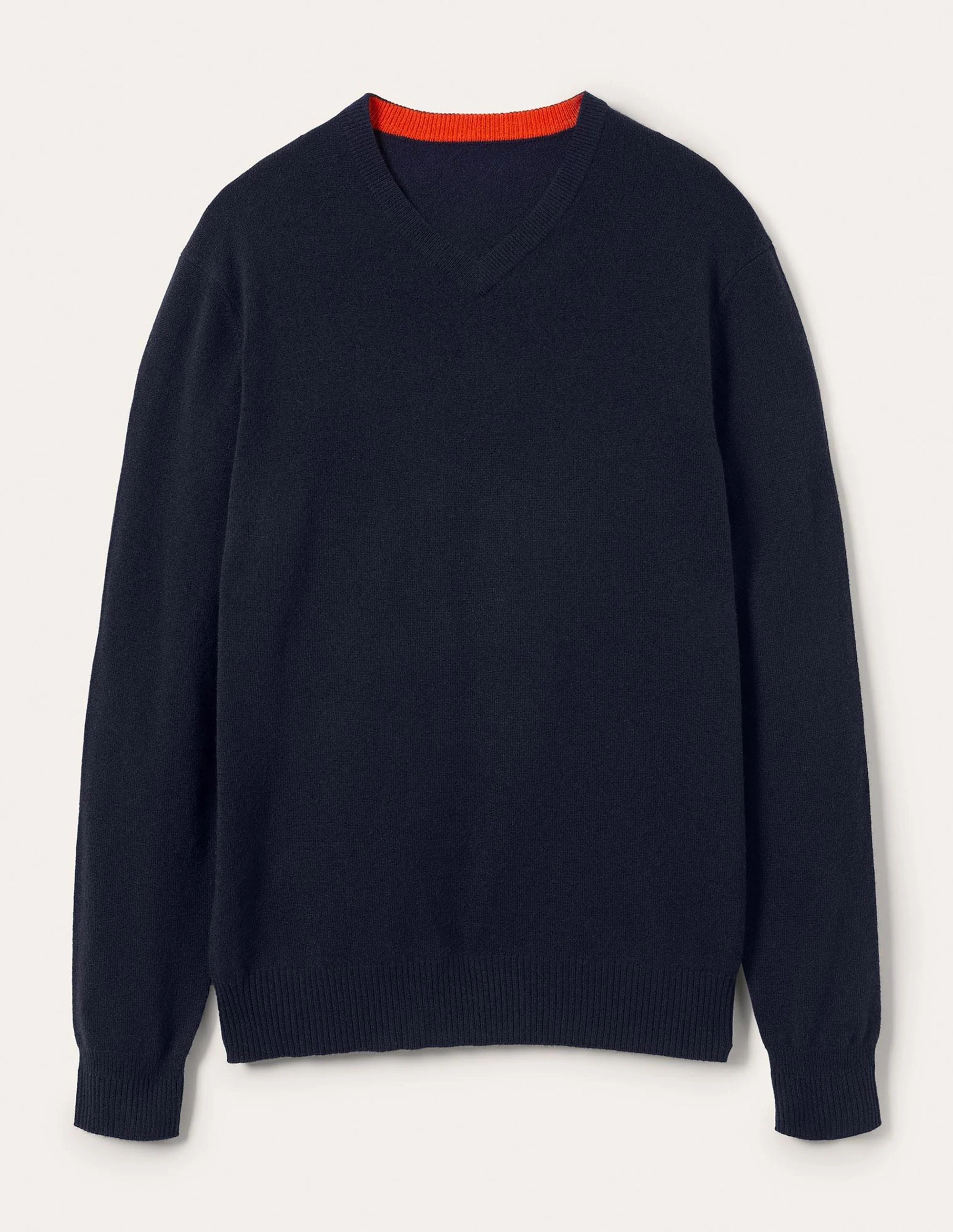 Cashmere V-neck-Navy - Image 12