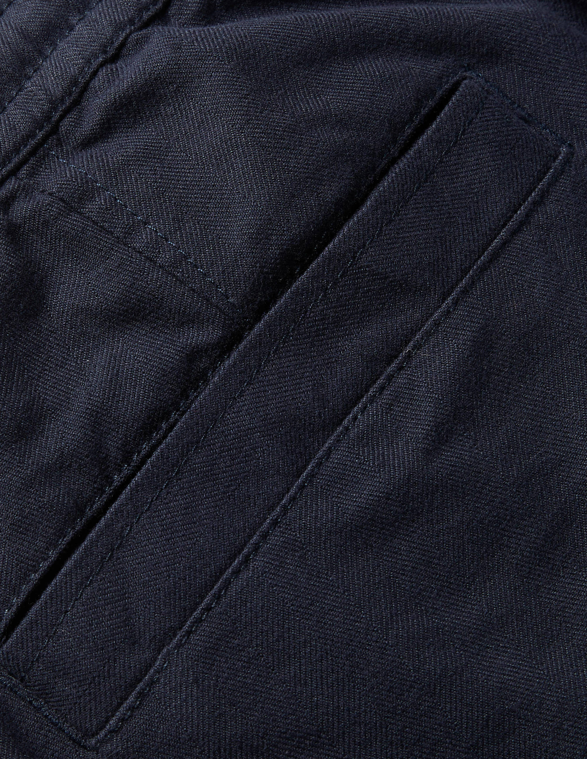 Chaldon Elasticated Pants-Navy Herringbone - Image 7