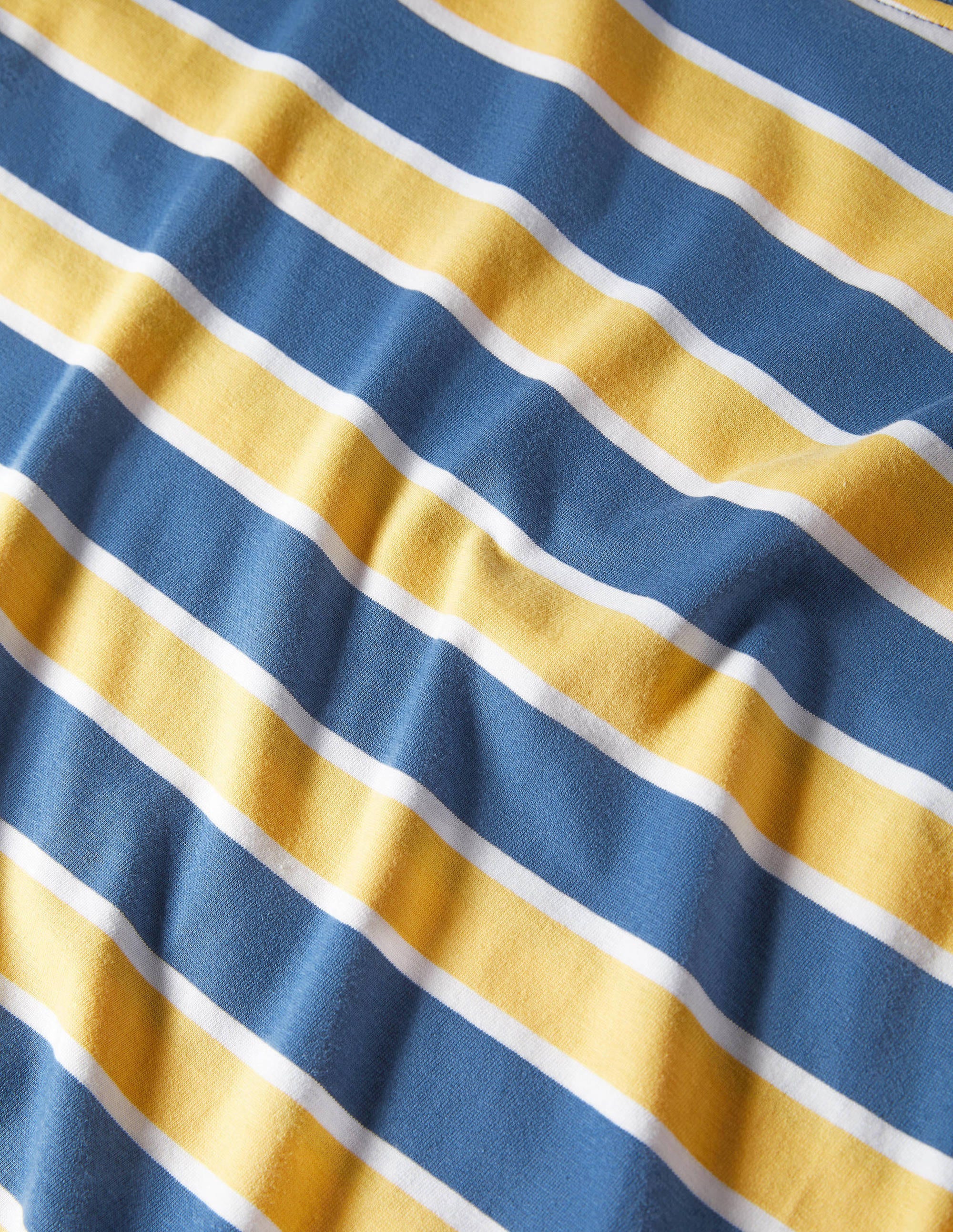 Classic Cotton T-shirt-Cornsilk/Enisgn Blue Stripe - Image 5