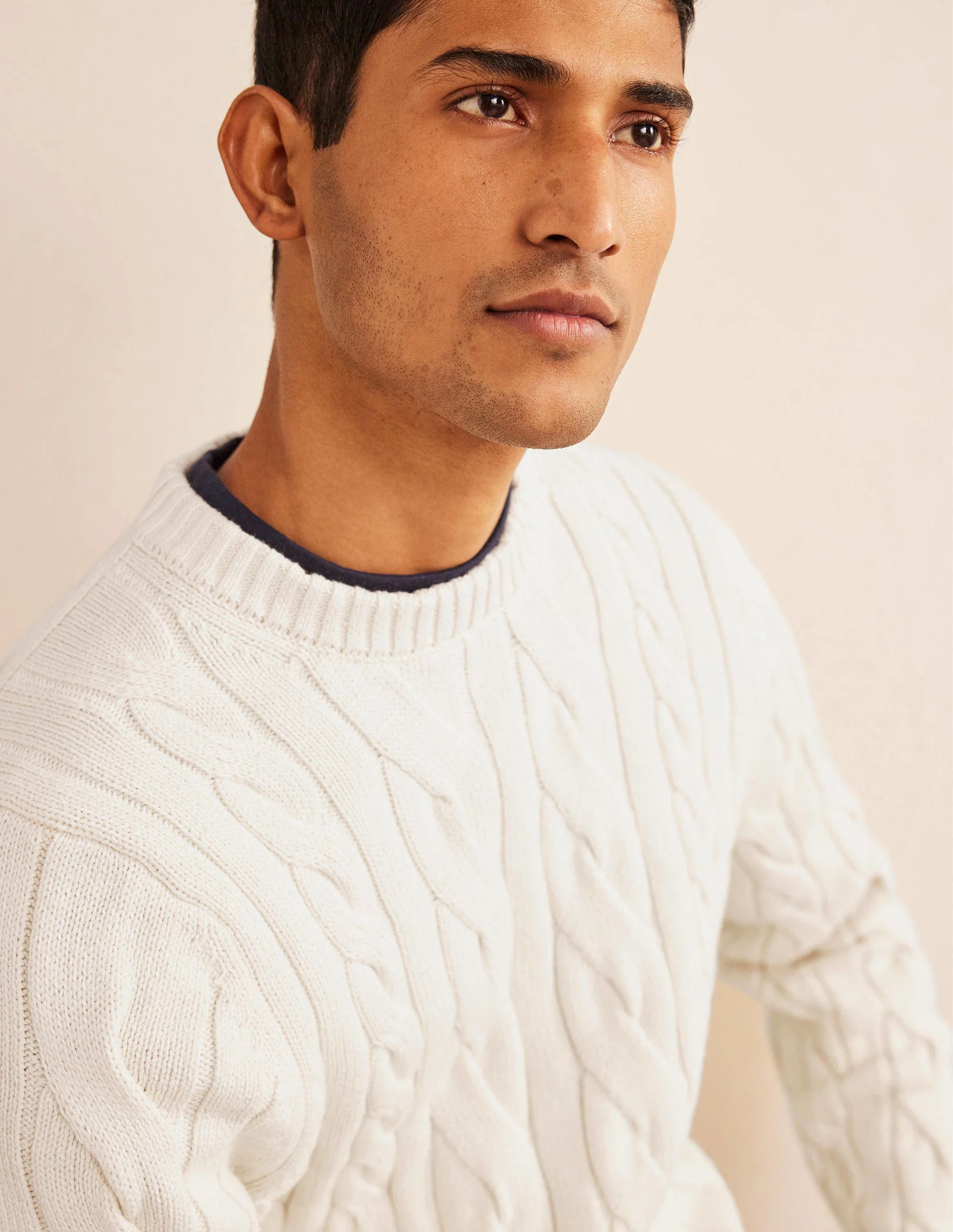 Cotton Cable Crew Neck-Pistachio Shell - Image 2