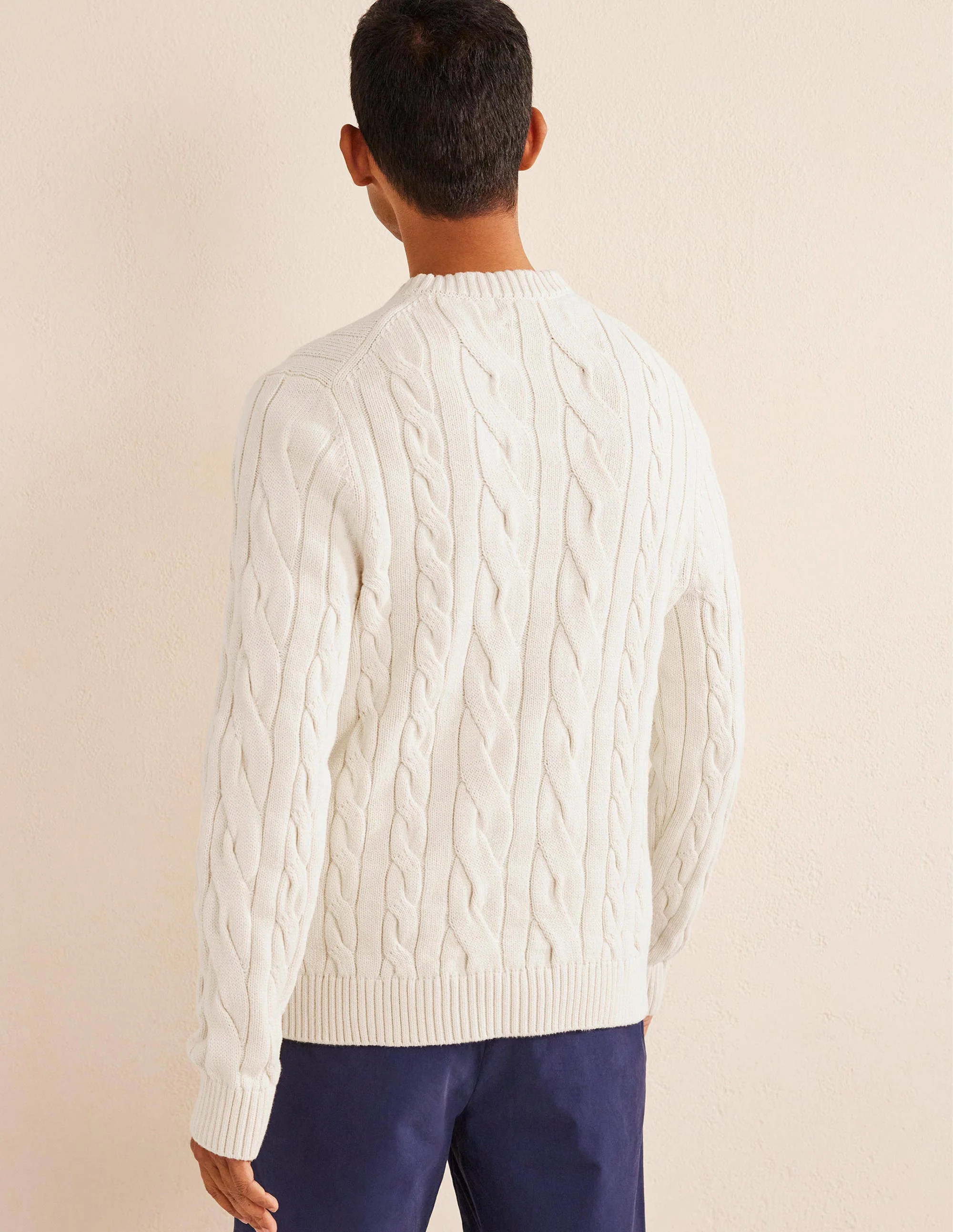 Cotton Cable Crew Neck-Pistachio Shell - Image 3
