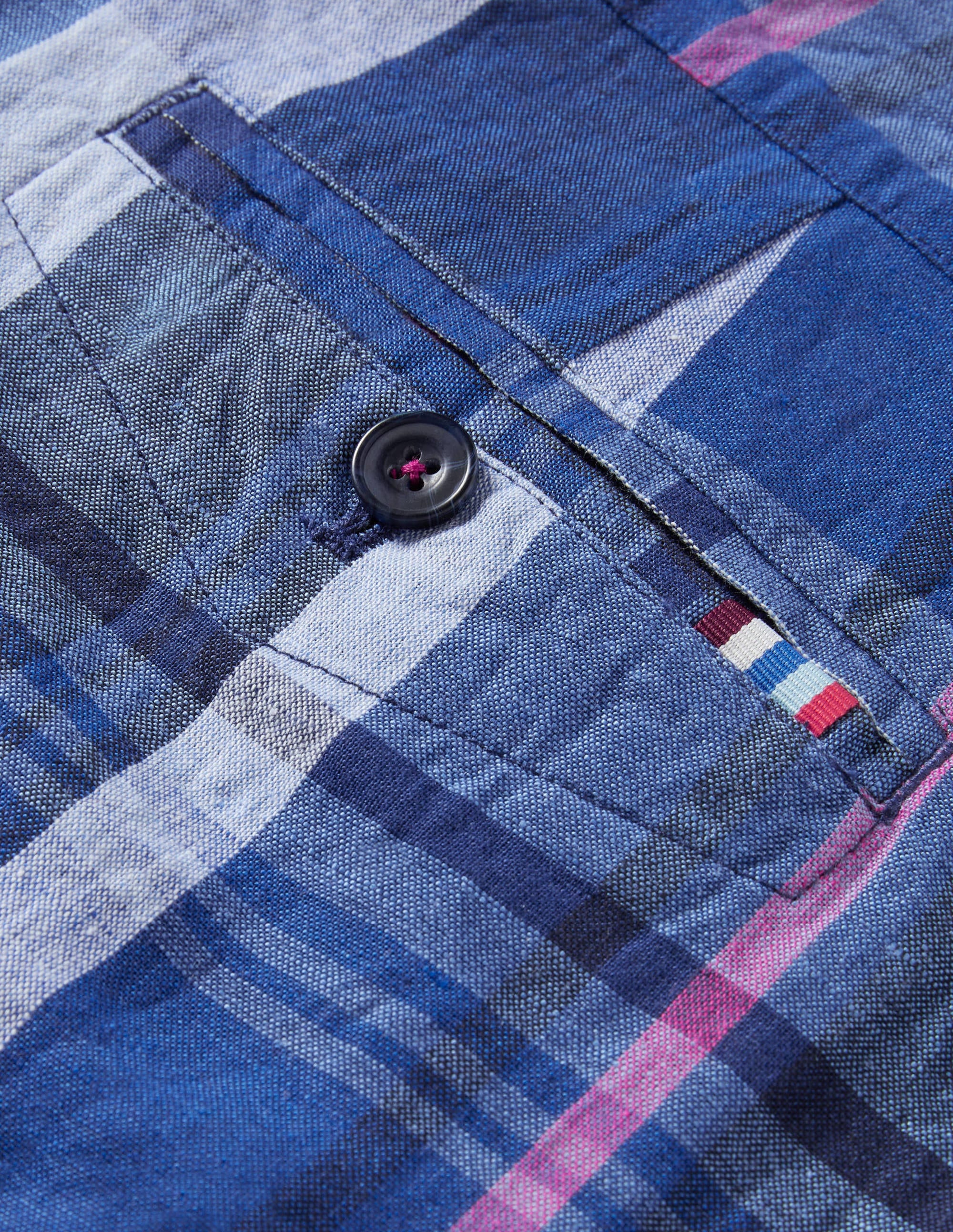 Cotton Linen Short-Presidential Blue Check - Image 6