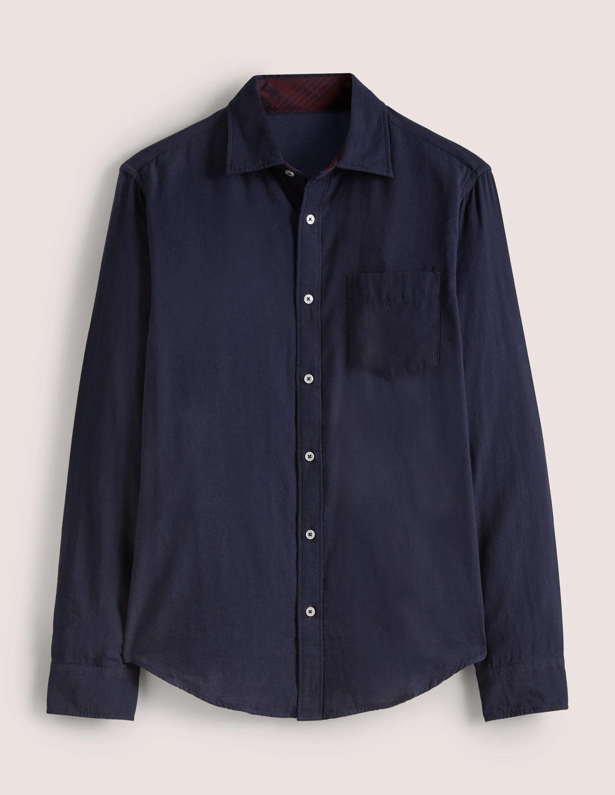 Cutaway Double Cloth Shirt-Navy Gallo Check - Image 12