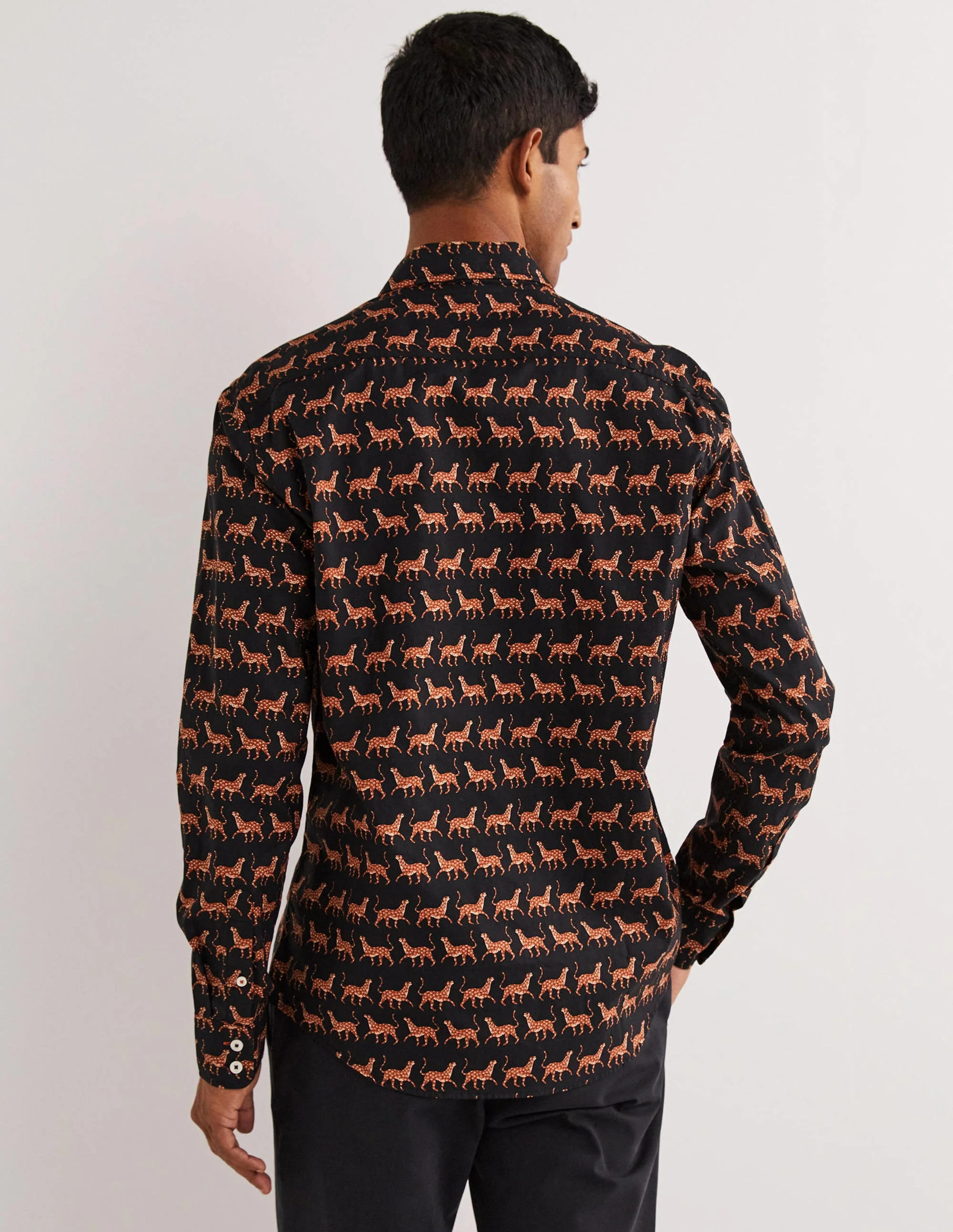 Cutaway Twill Slim Fit Shirt-Leopards - Image 3