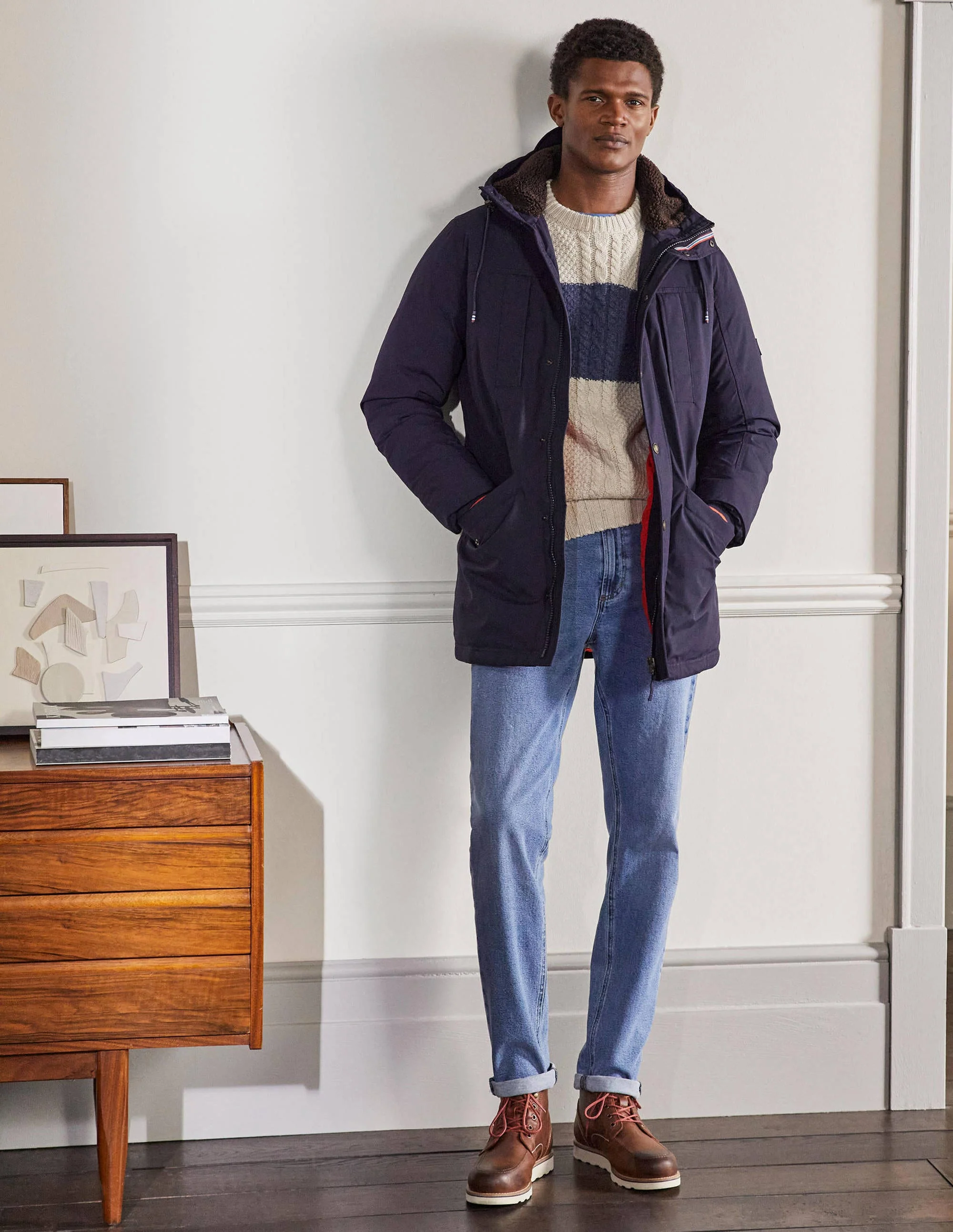 Edale Waterproof Parka-Navy - Image 4