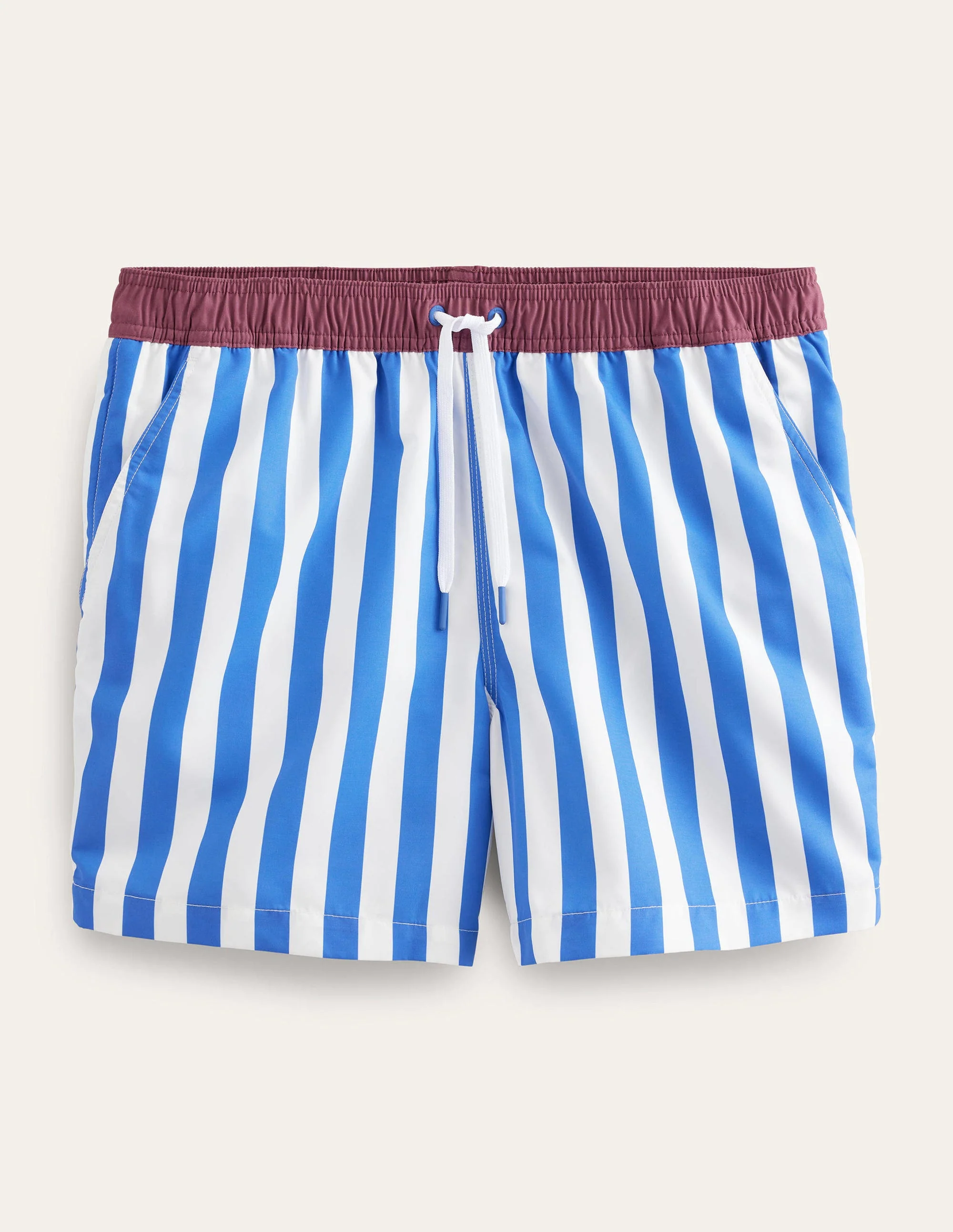 Elasticated Waist Swim Short-Blue Heron and White Stripe - Image 5