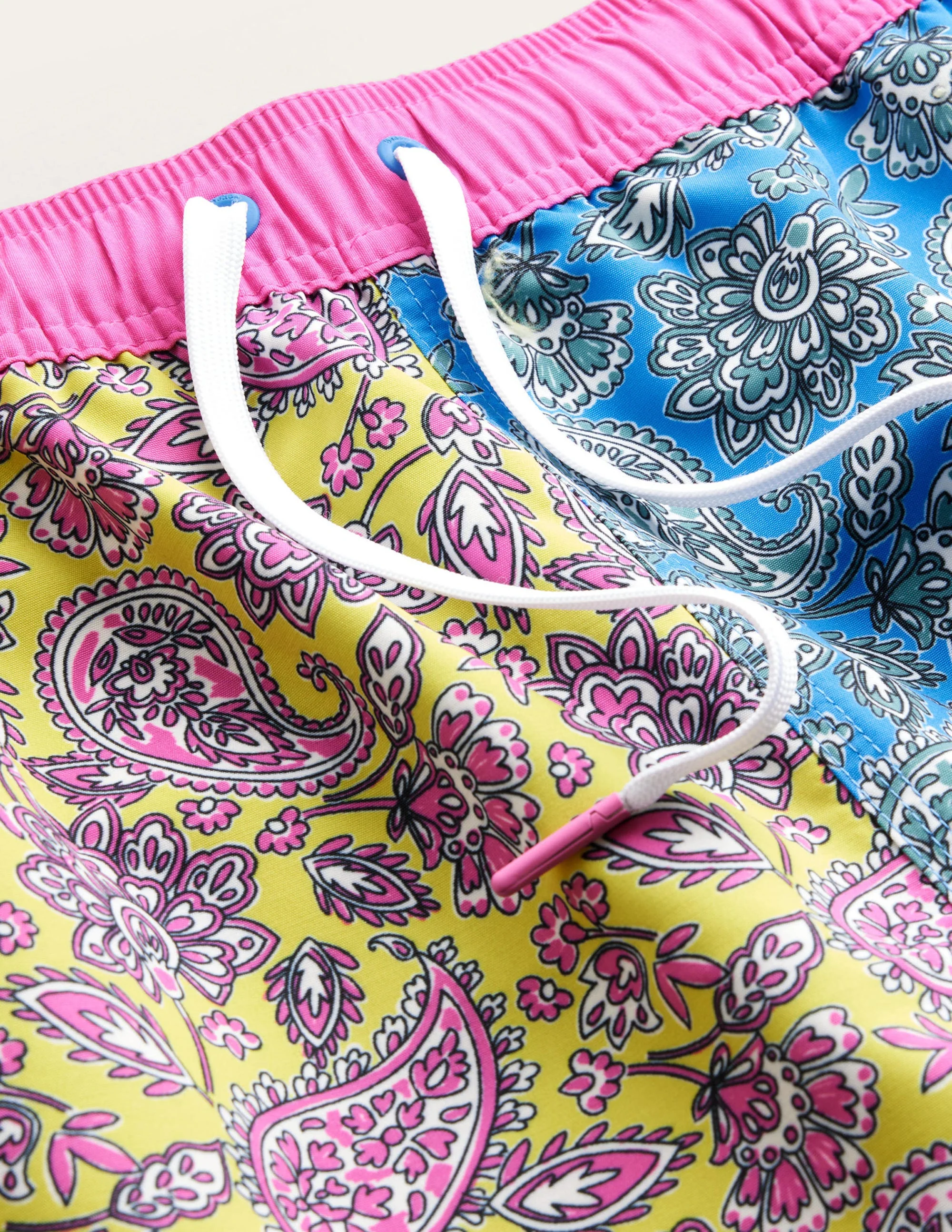 Elasticated Waist Swim Short-Moroccan Blue Paisley Floral - Image 6