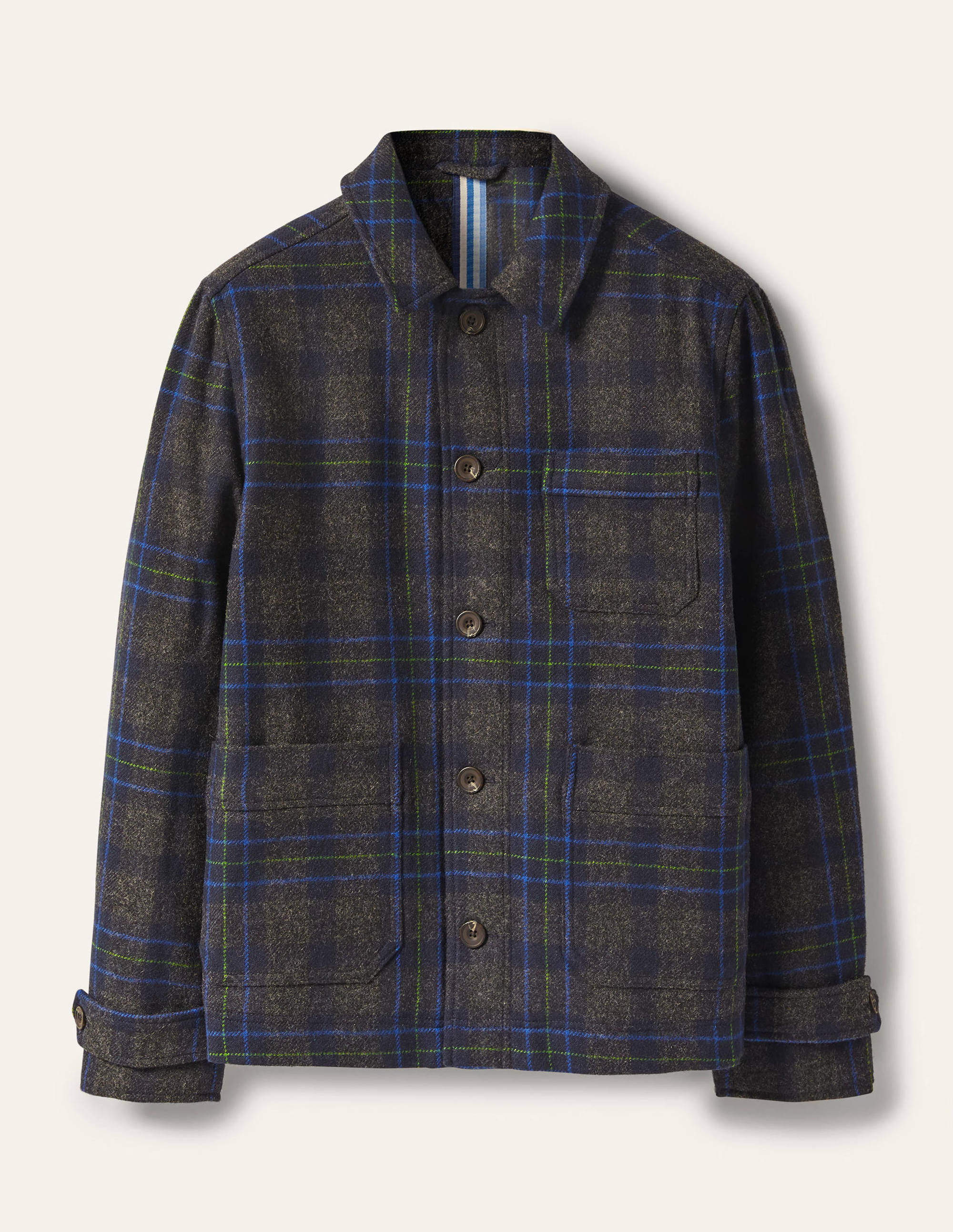 Elgin wool Jacket-Grey and Navy Check - Image 5